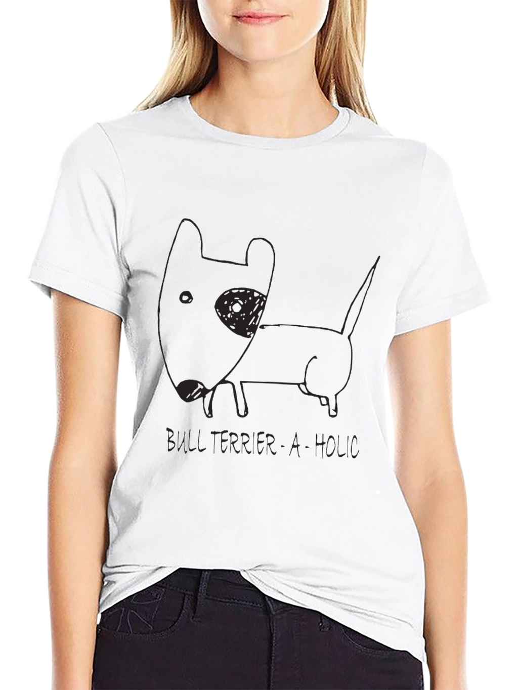Bull Terrier-A-Holic Black T-Shirt Dog Lover Tee