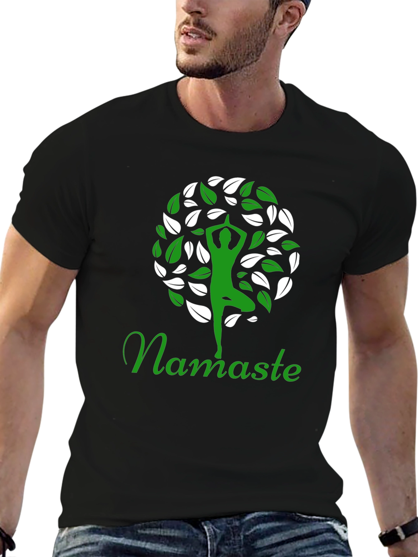 Namaste Yoga Tree Graphic T-Shirt