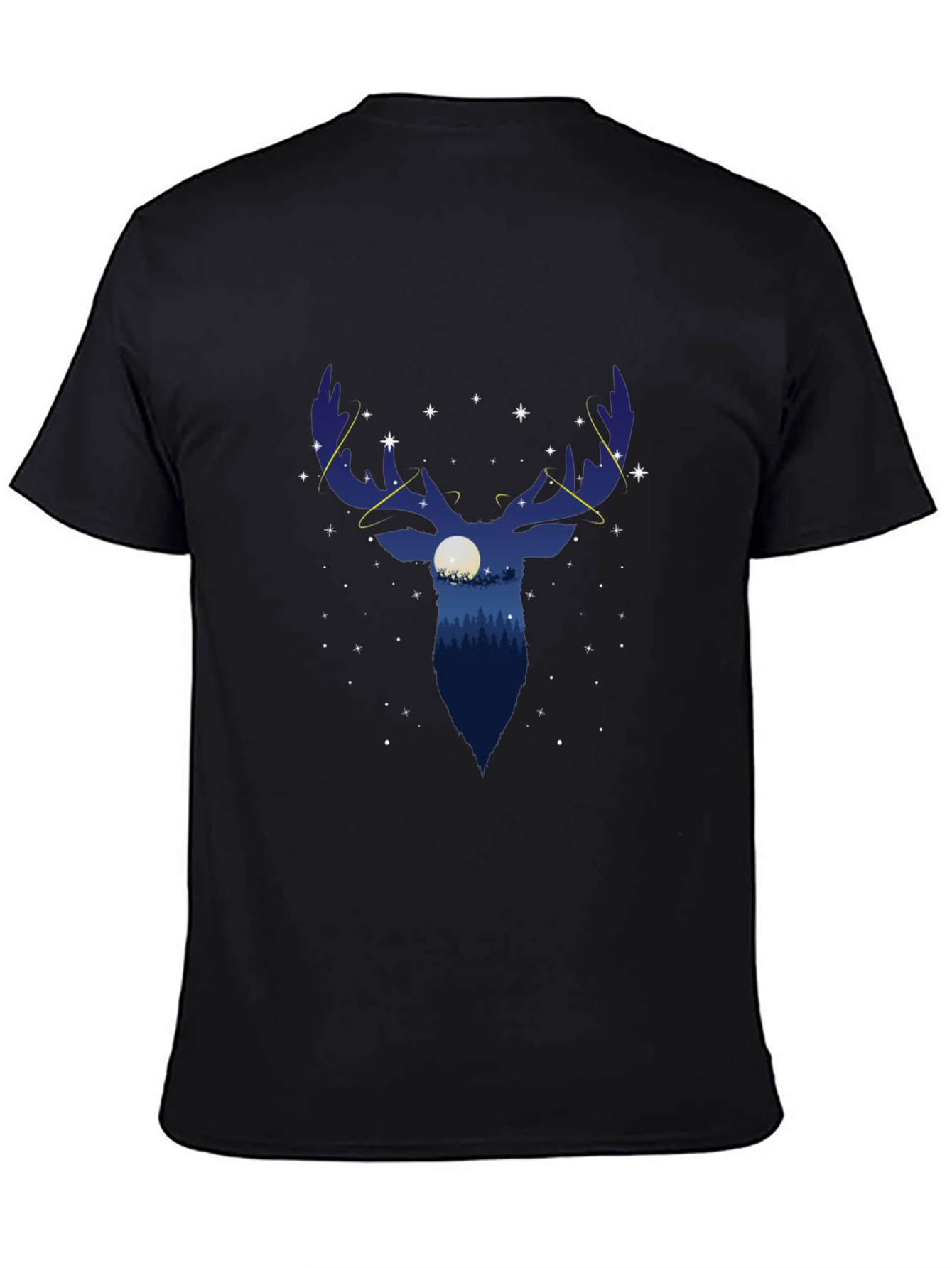 Midnight Stag Graphic Tee - Nature Inspired Black T-Shirt