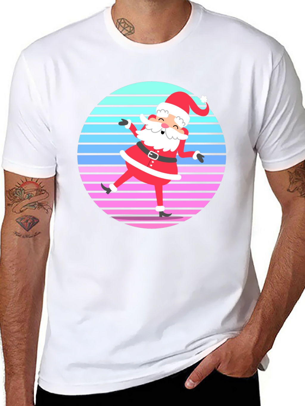 Retro Santa Graphic Tee - Holiday Cheer!