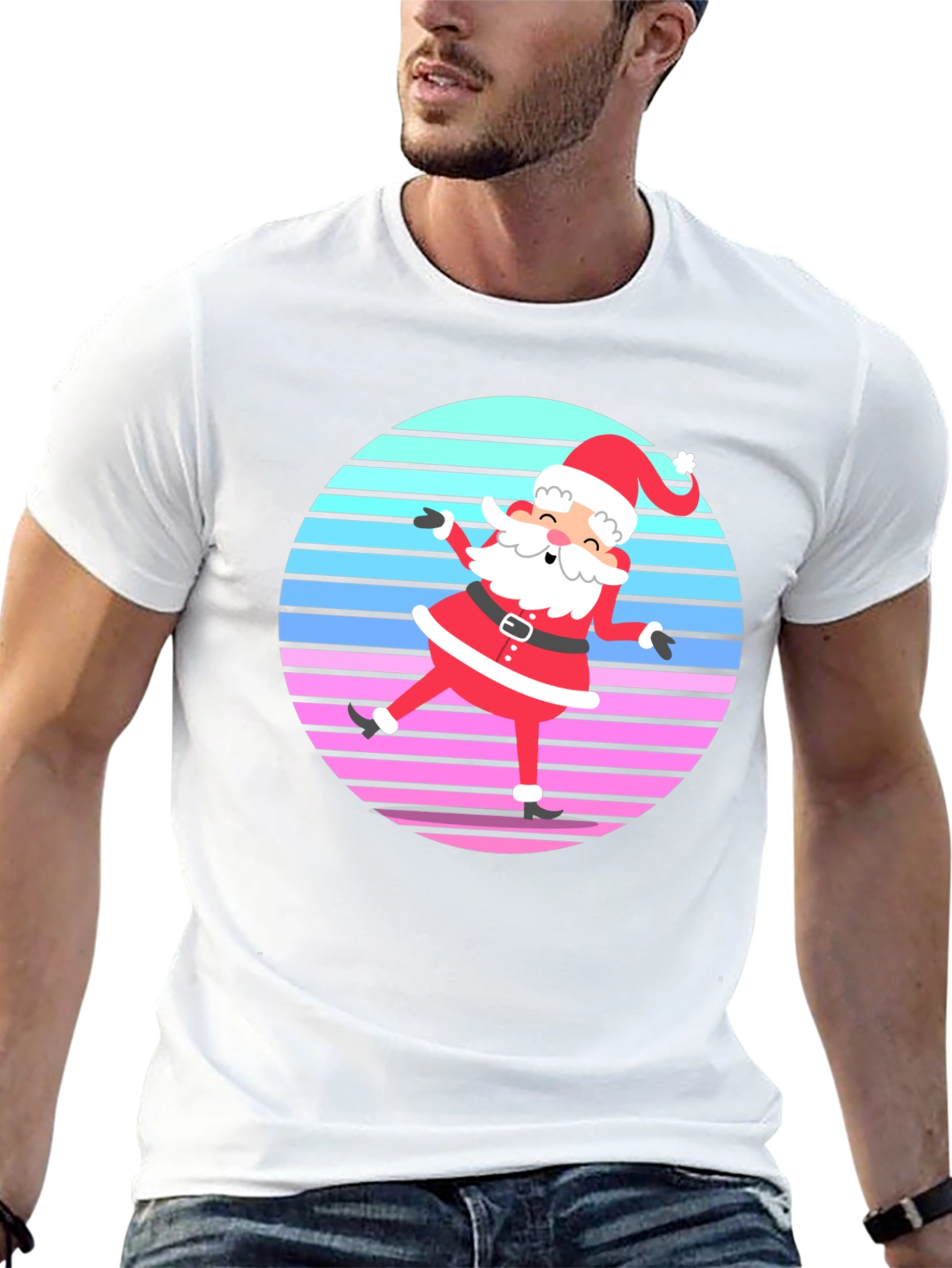 Retro Santa Graphic Tee - Holiday Cheer!