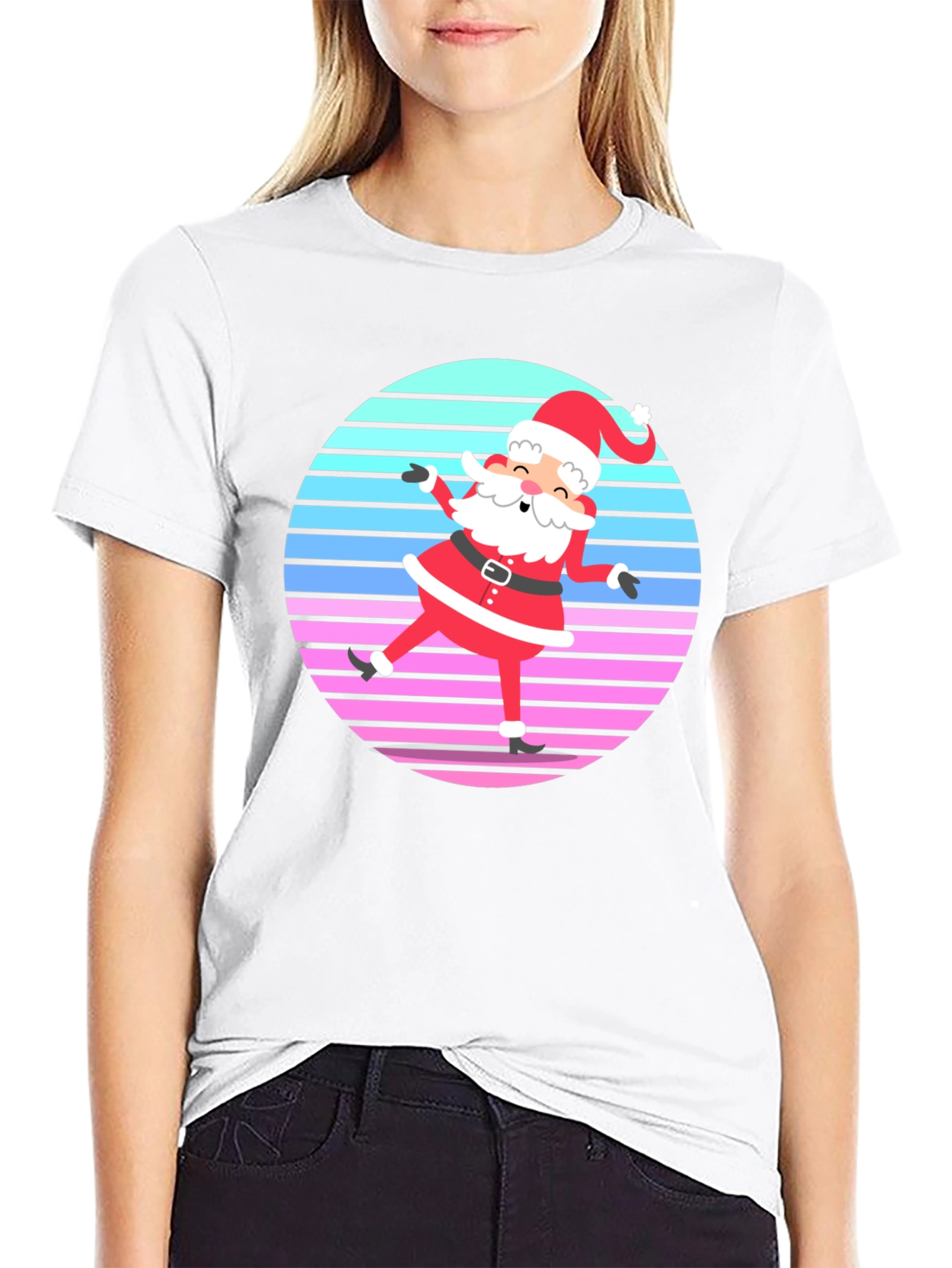 Retro Santa Graphic Tee - Holiday Cheer!
