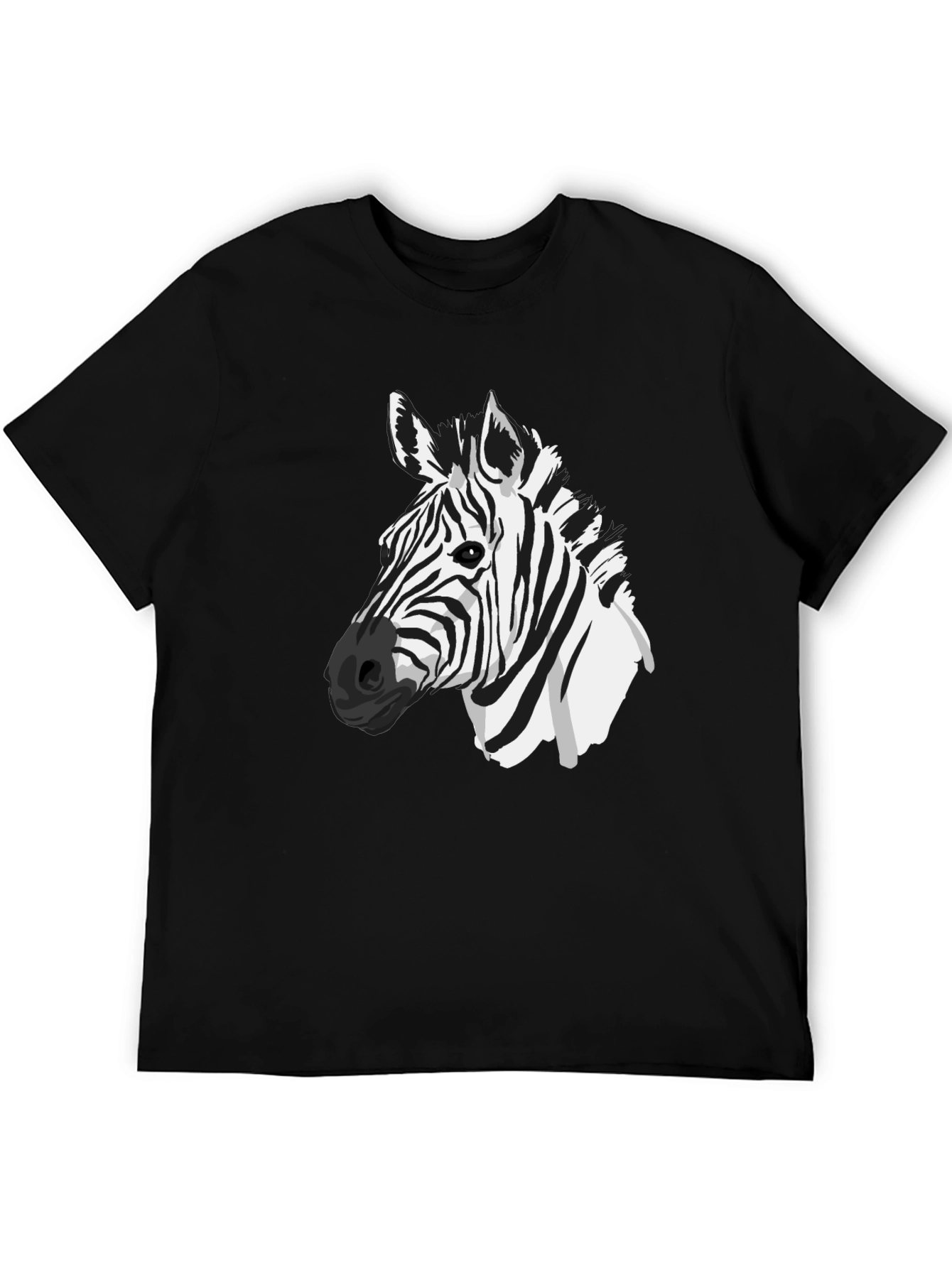 Zebra Graphic Tee - Black Casual T-Shirt