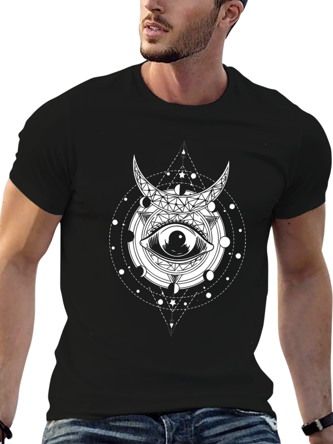 Mystic Eye Graphic Tee - Black Cotton T-Shirt