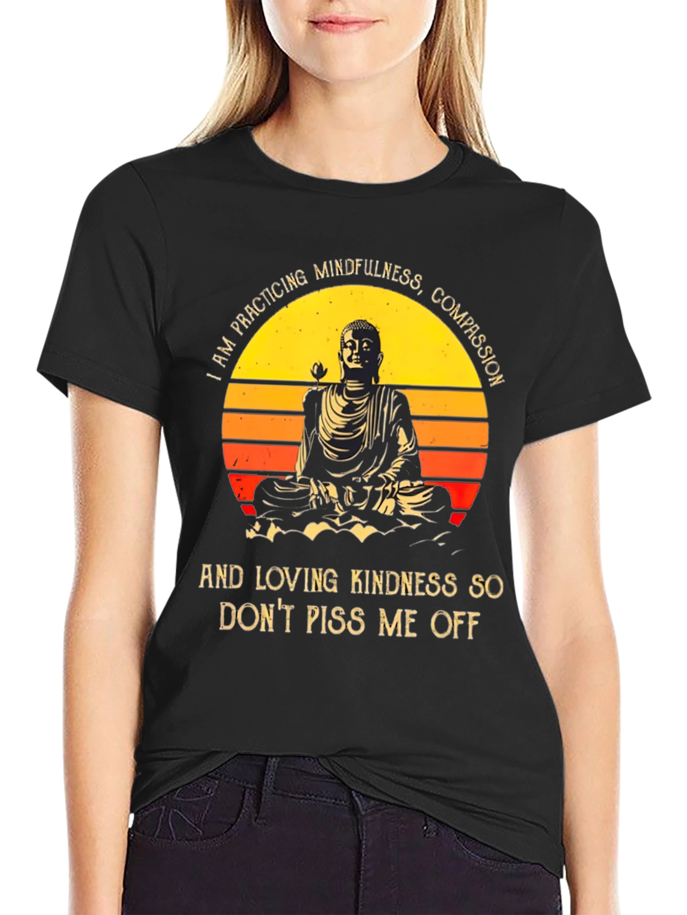 Mindfulness Buddha Graphic T-Shirt