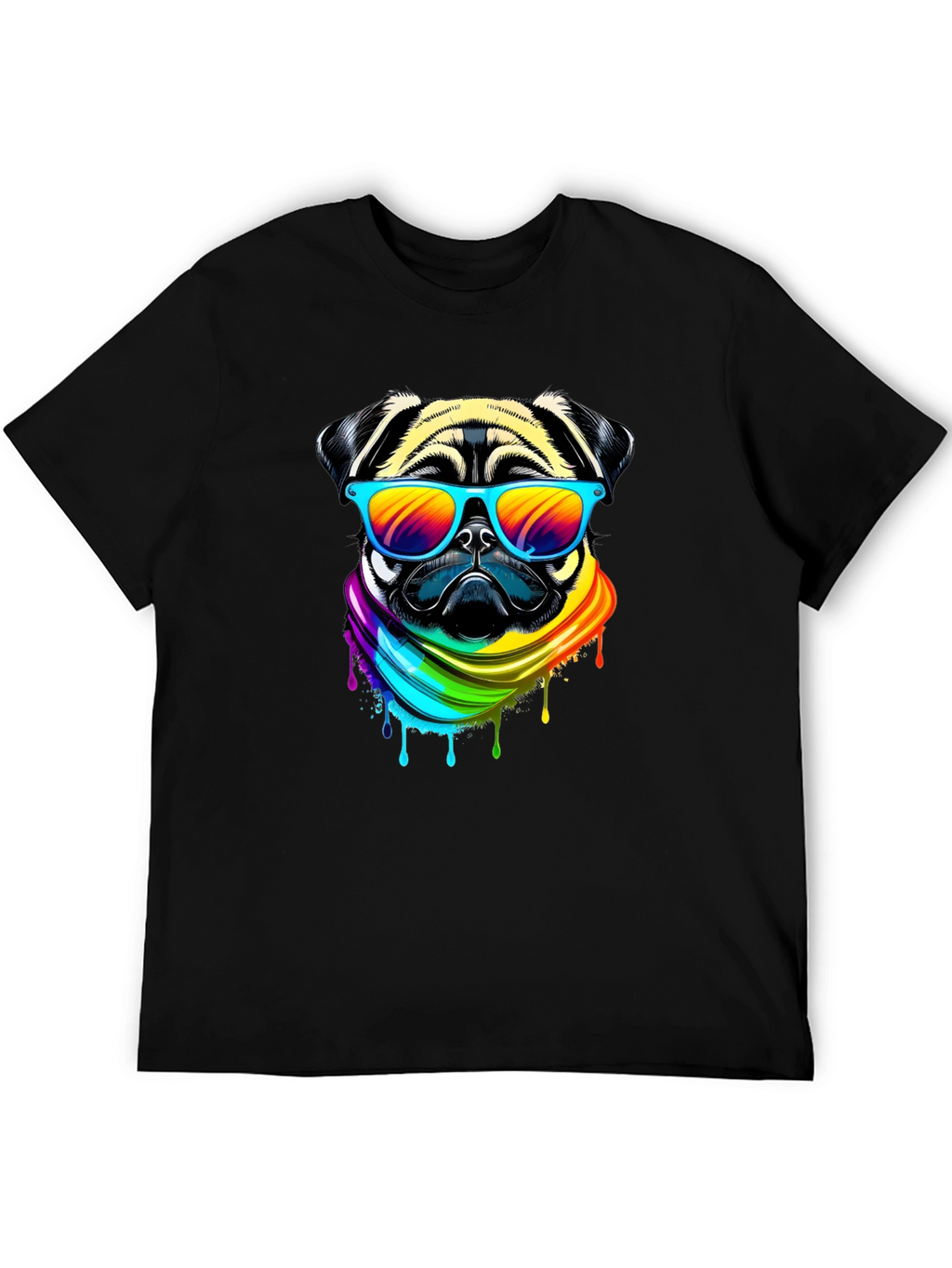 Pug Rainbow T-Shirt - Cool Dog Tee