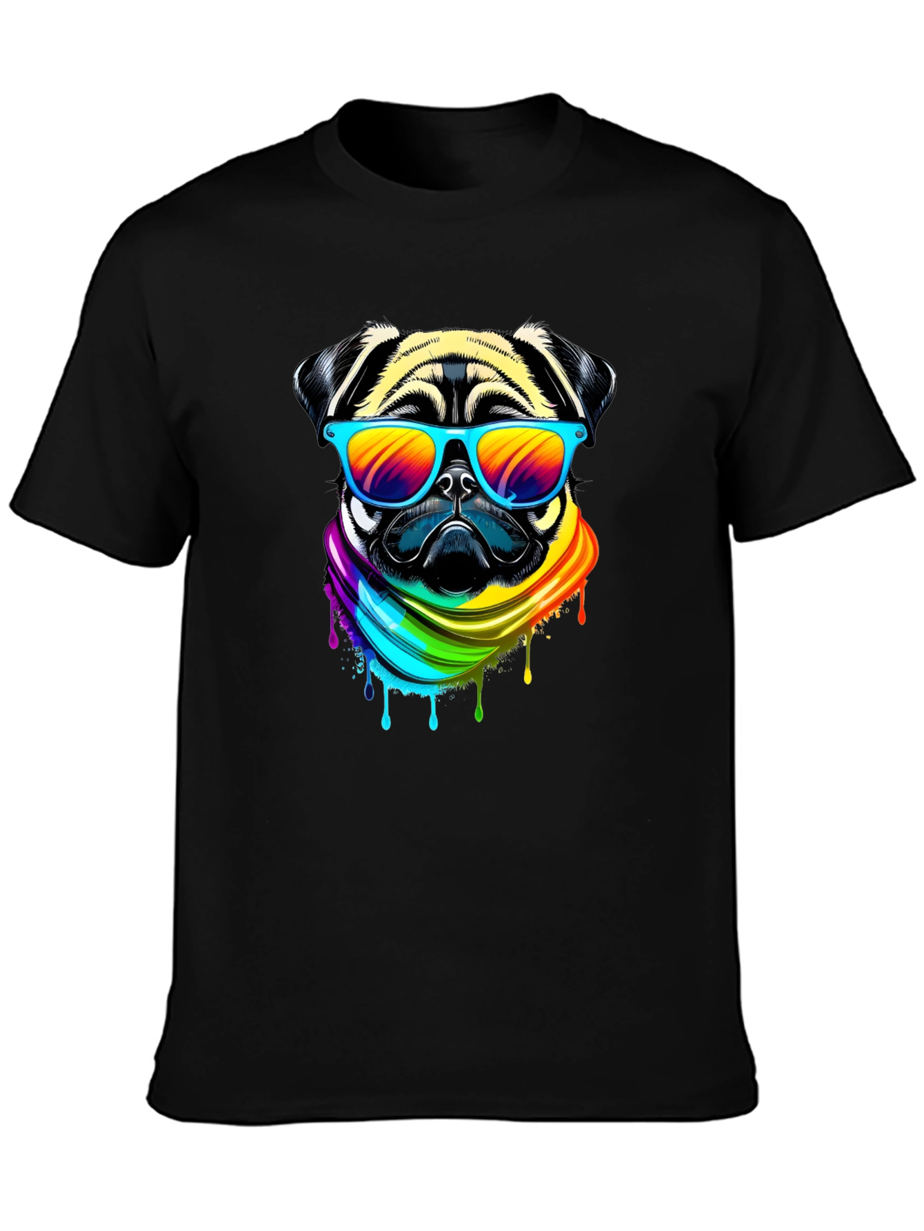 Pug Rainbow T-Shirt - Cool Dog Tee