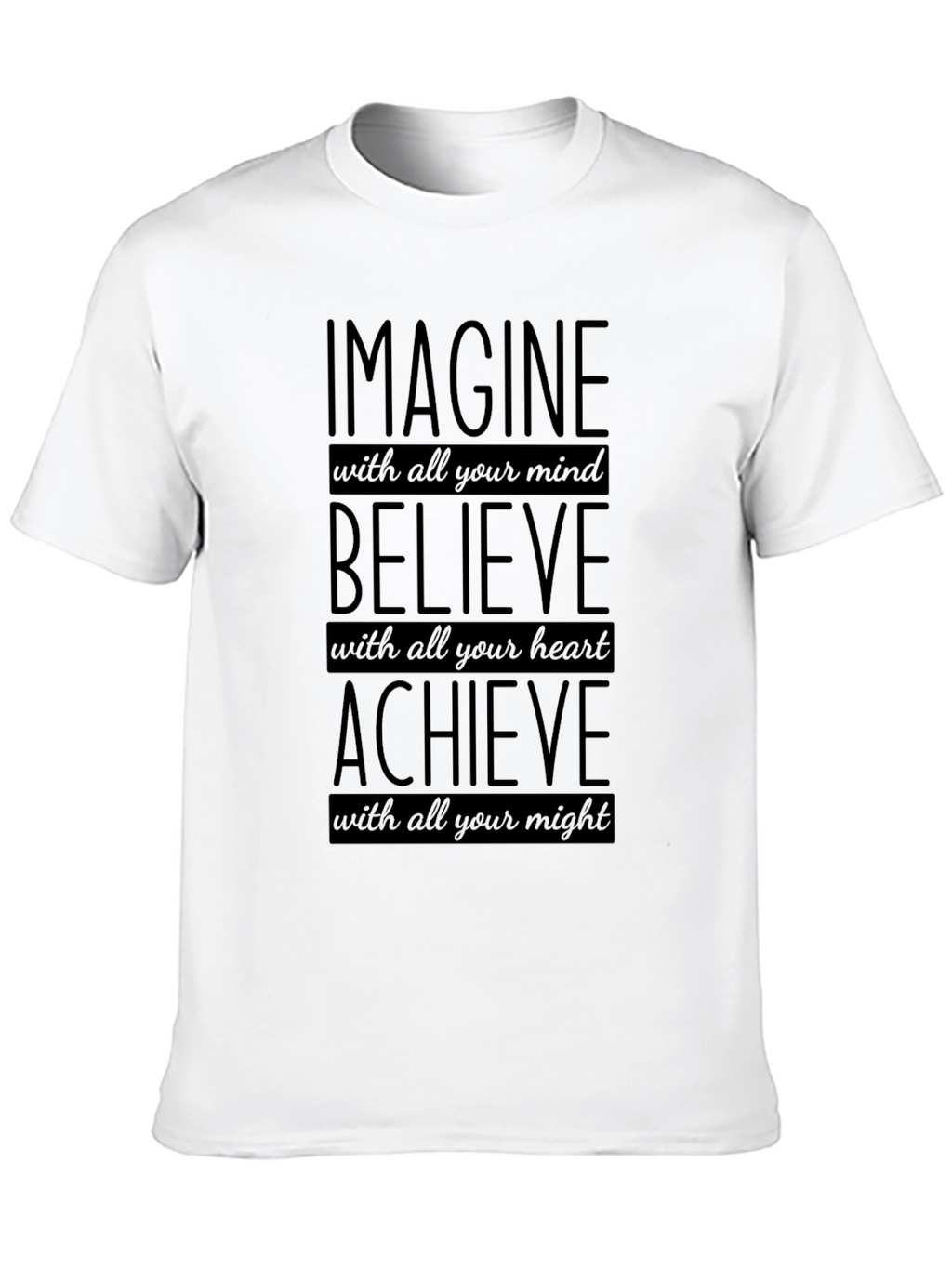 Imagine Believe Achieve Black Graphic Tee