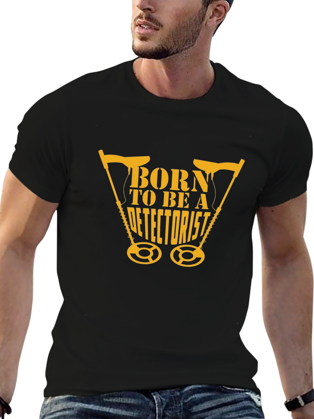 Born To Be A Detectorist Black T-Shirt