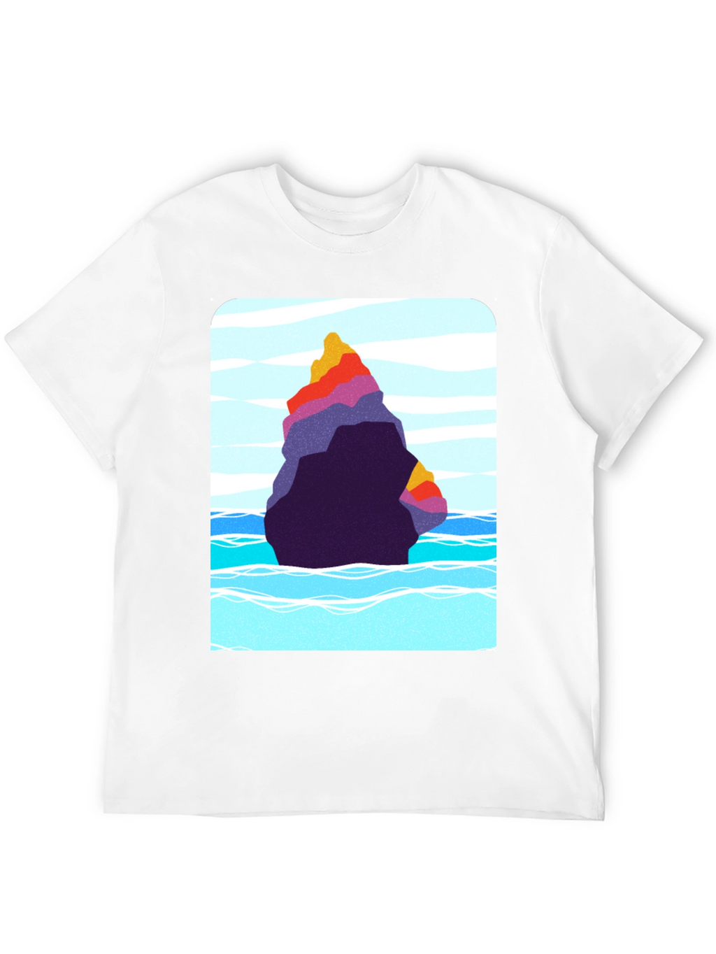 Abstract Rock Graphic Tee - Black Cotton Blend