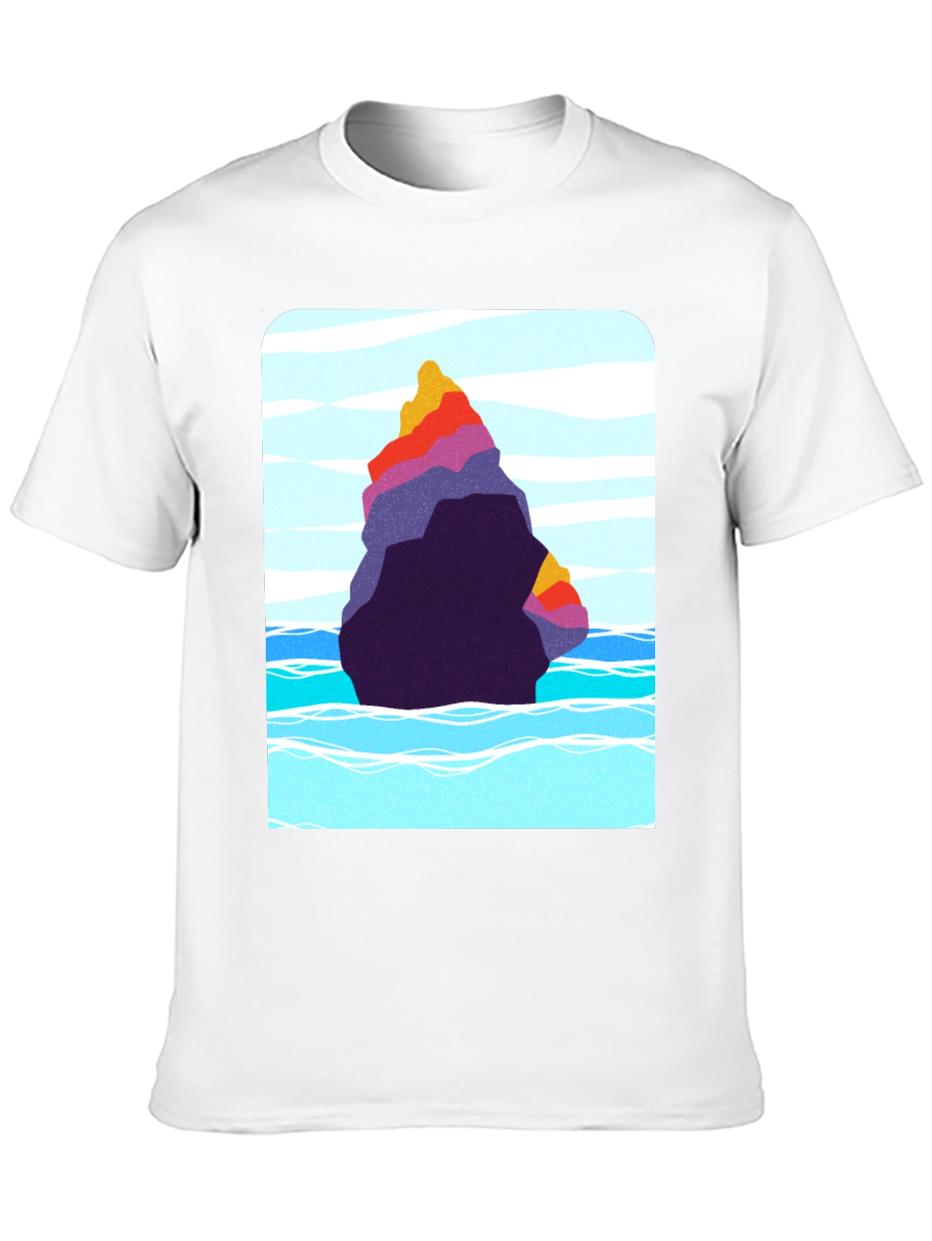 Abstract Rock Graphic Tee - Black Cotton Blend