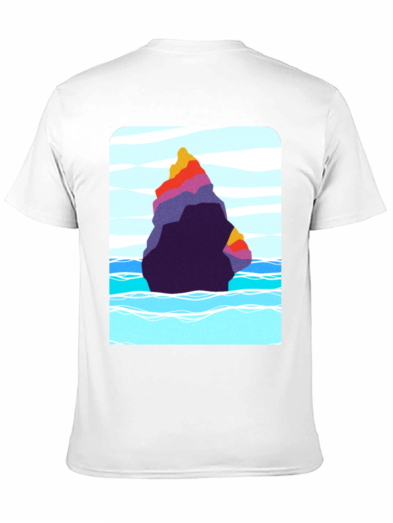 Abstract Rock Graphic Tee - Black Cotton Blend