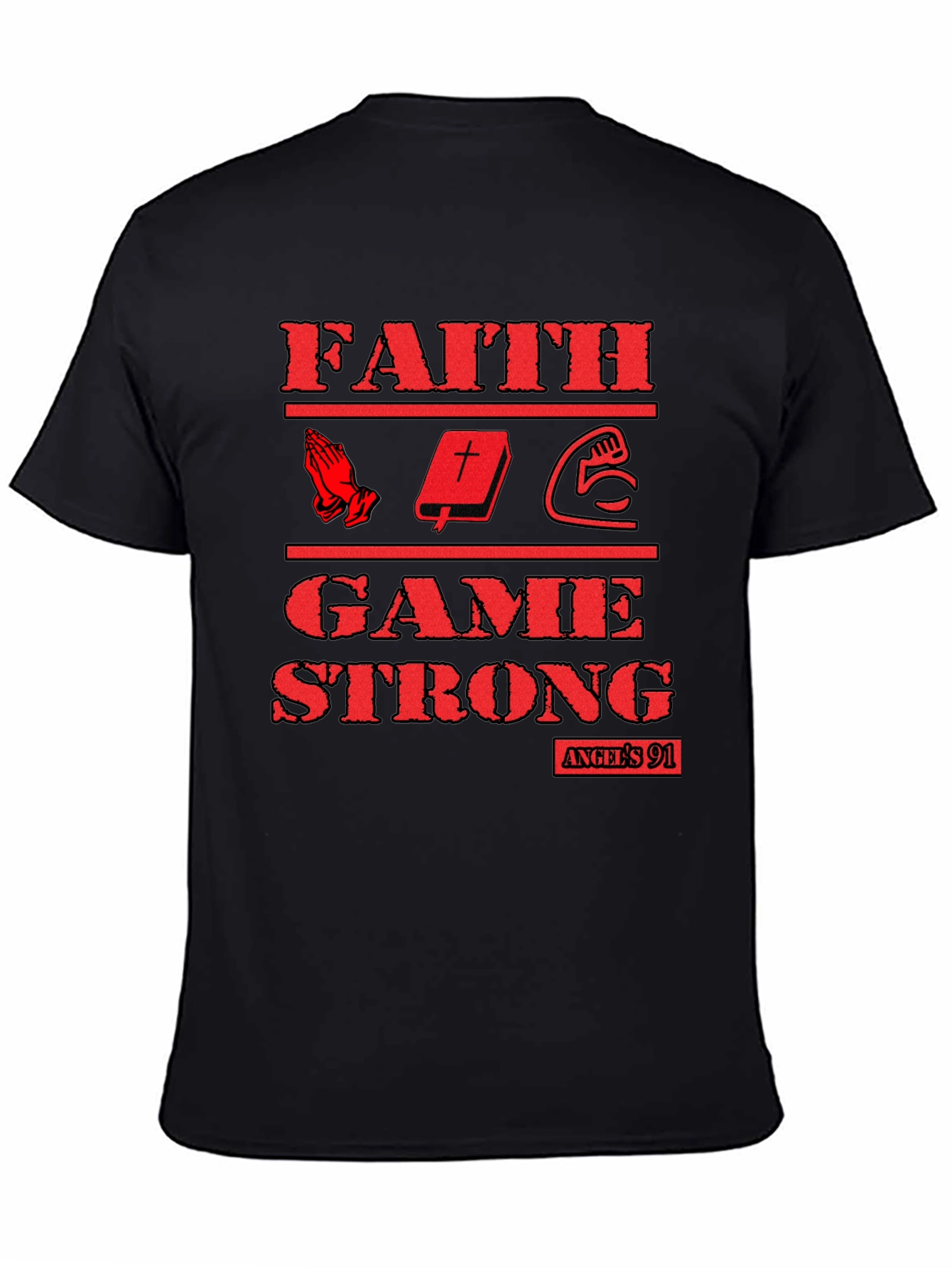 Faith Game Strong Graphic T-Shirt - Black