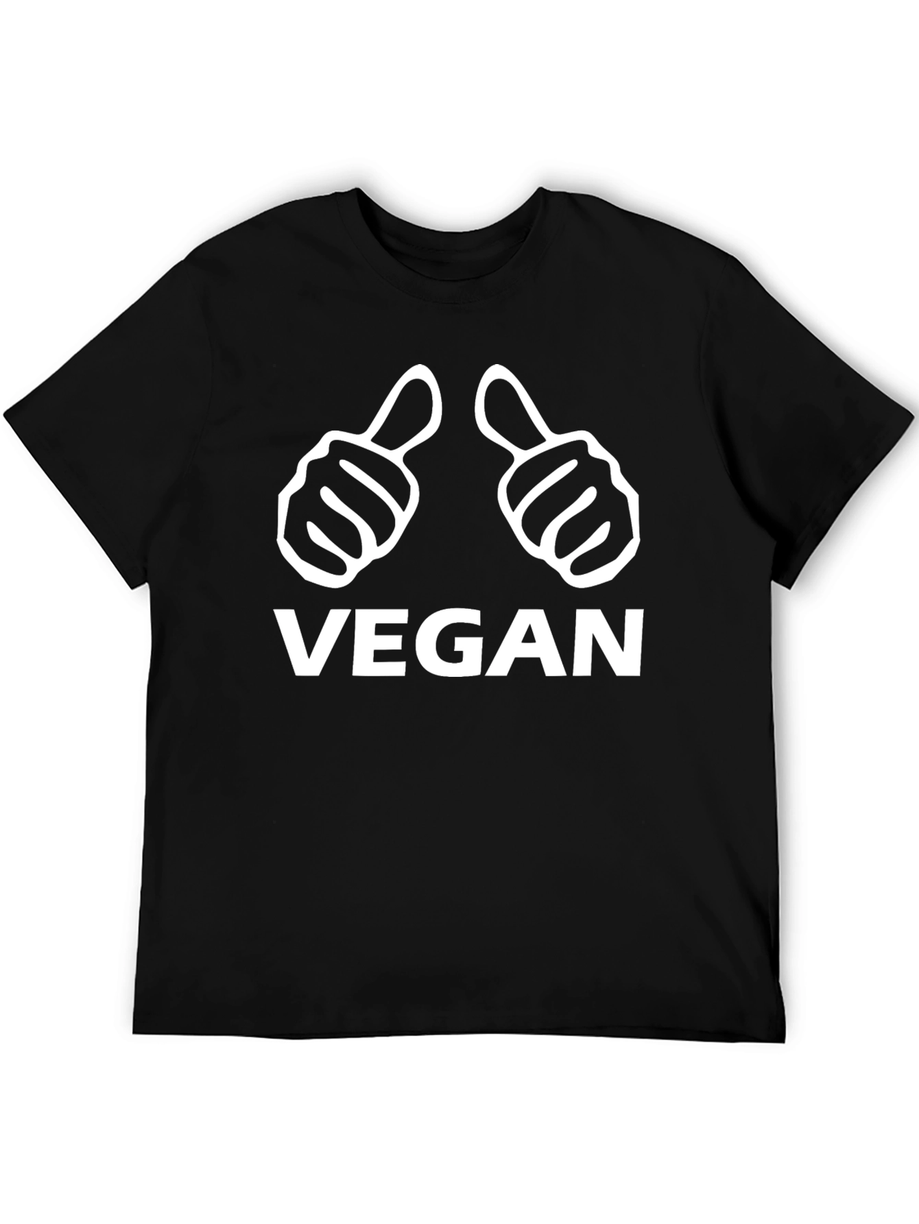 Vegan Thumbs Up Black T-Shirt - Ethical Fashion