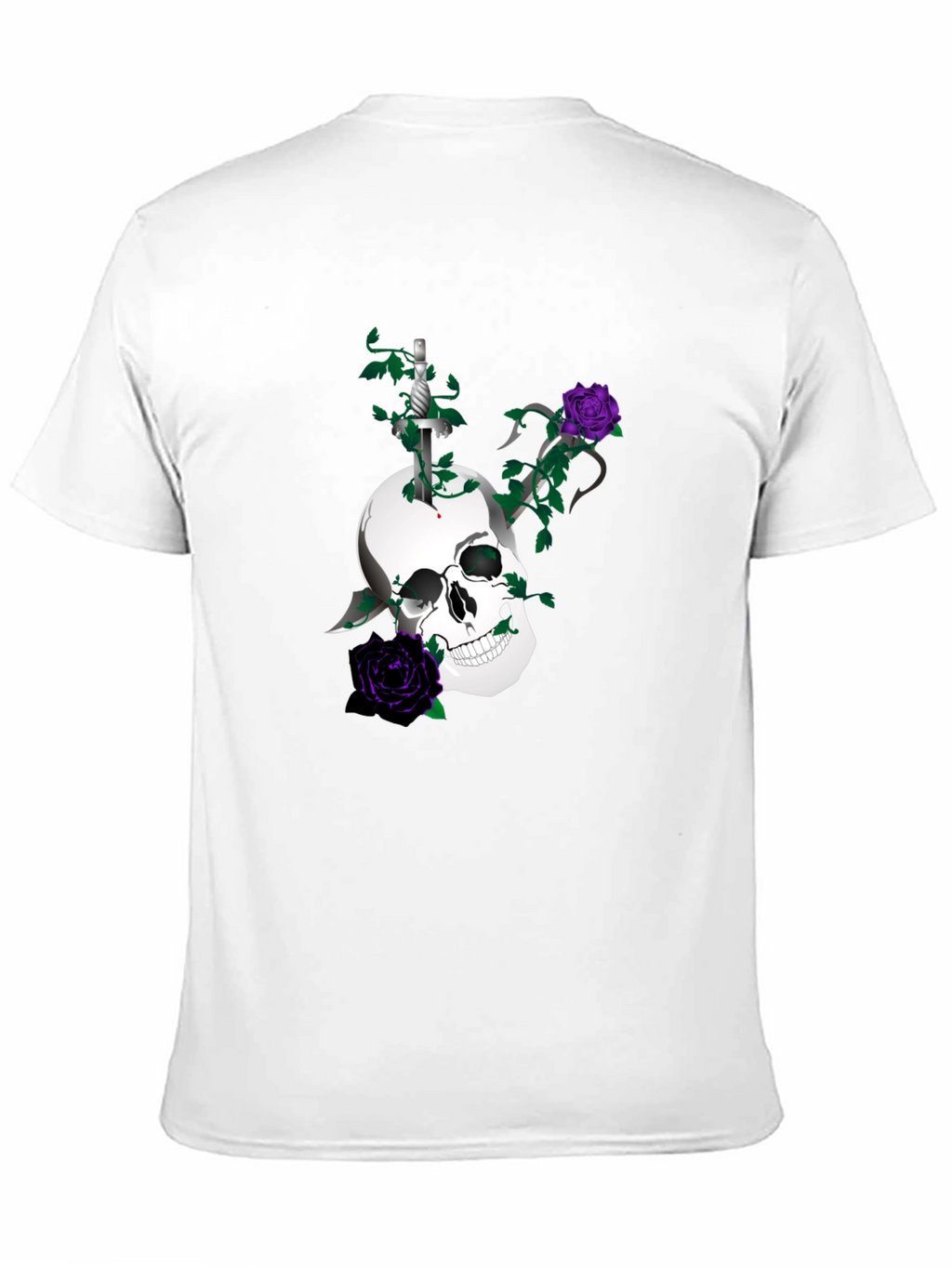 Skull & Roses Graphic Tee - Mens Black T-Shirt