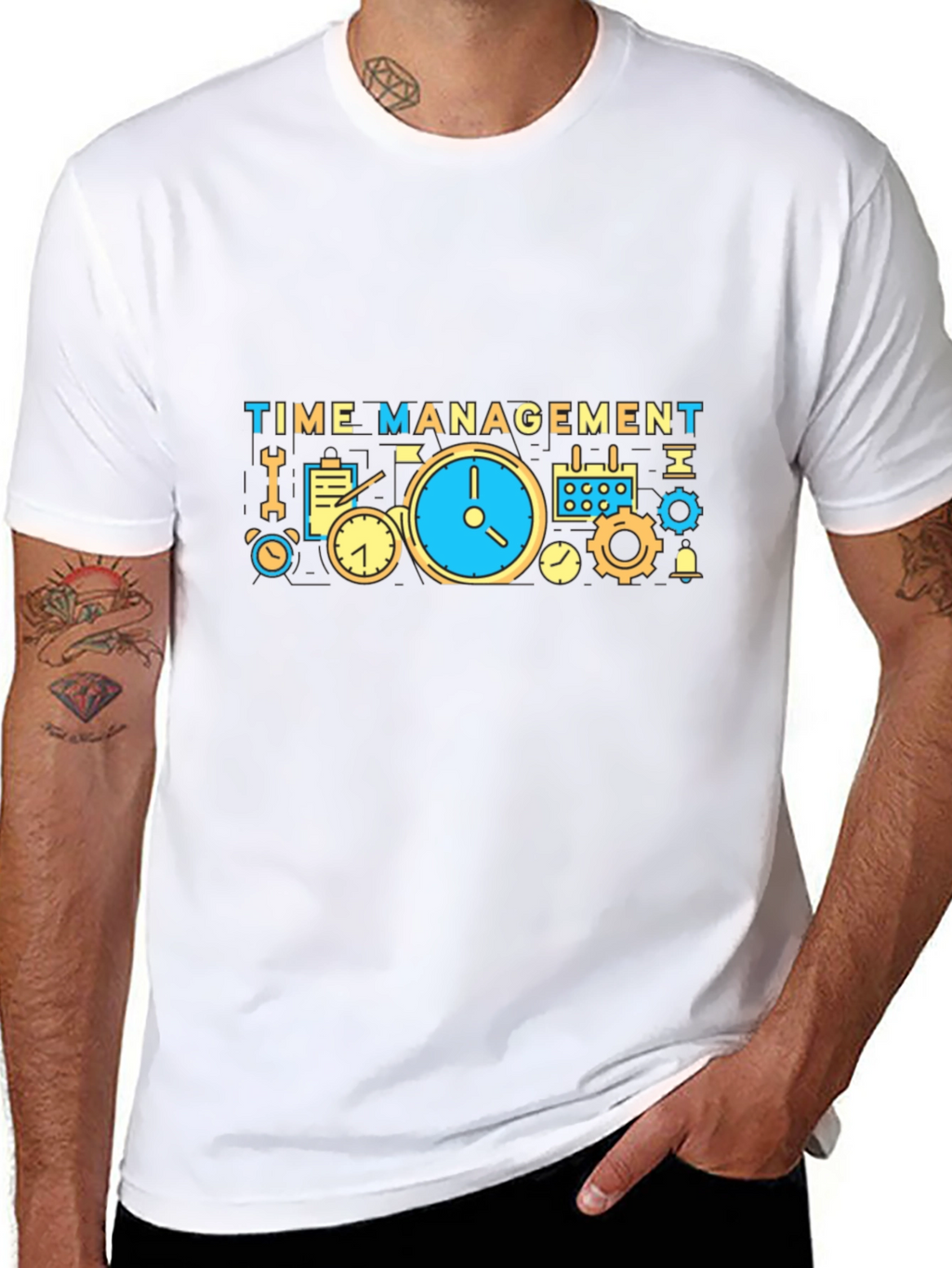 Time Management T-Shirt - Black Cotton Tee