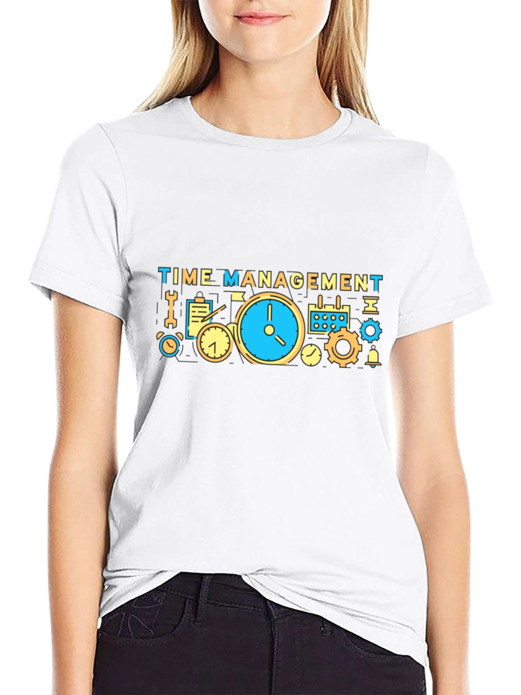 Time Management T-Shirt - Black Cotton Tee