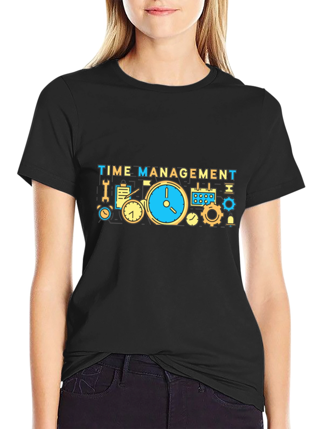 Time Management T-Shirt - Black Cotton Tee