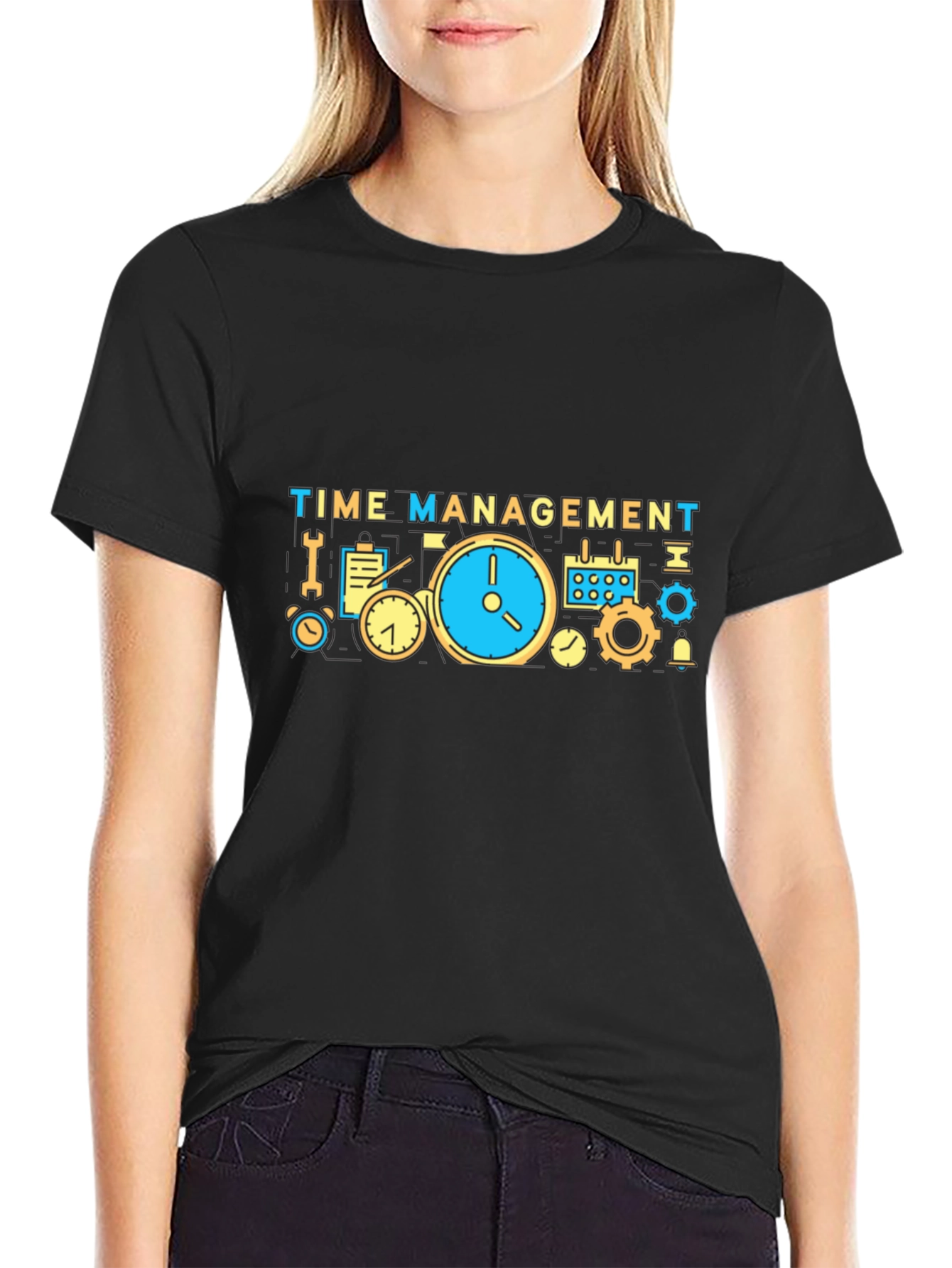 Time Management T-Shirt - Black Cotton Tee