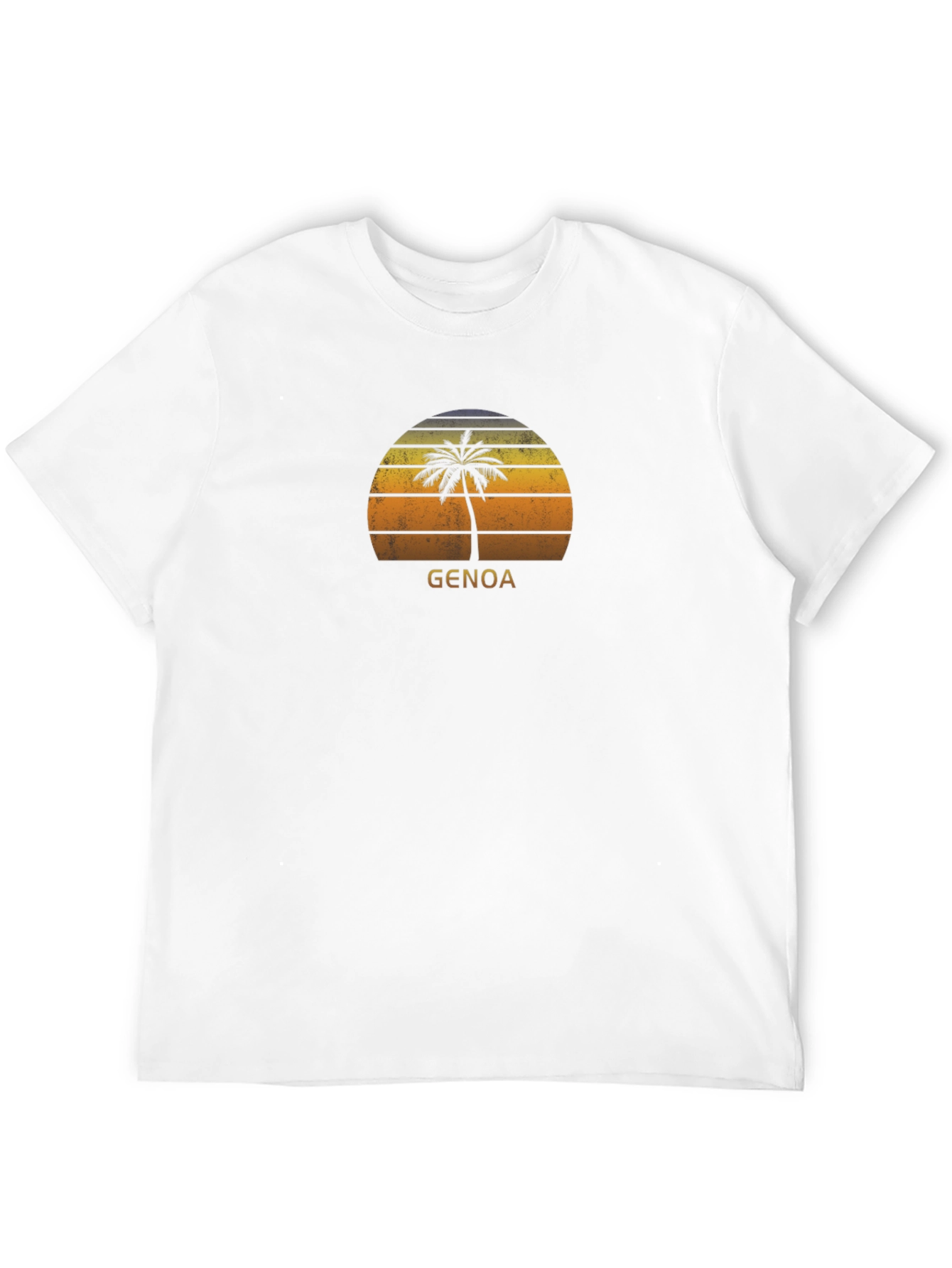 Genoa Palm Sunset Black T-Shirt