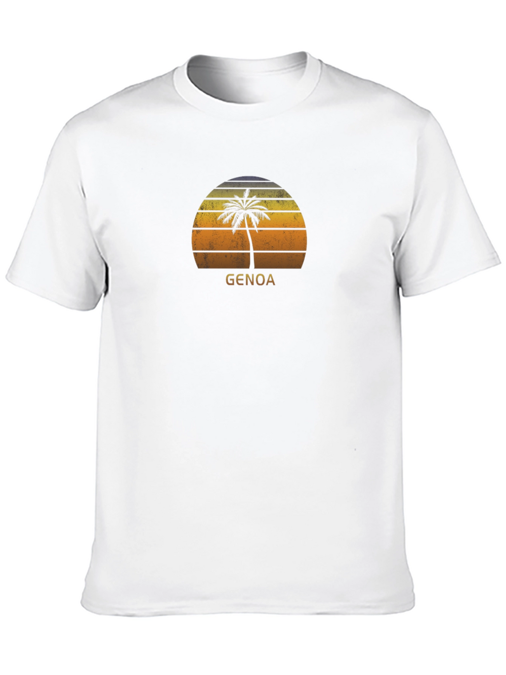 Genoa Palm Sunset Black T-Shirt