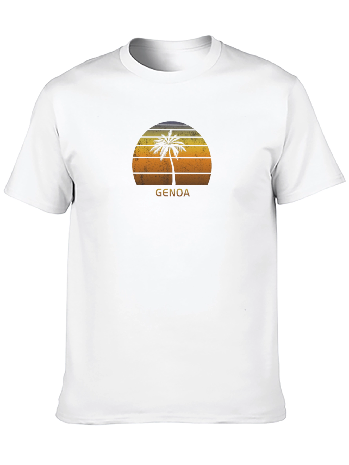 Genoa Palm Sunset Black T-Shirt