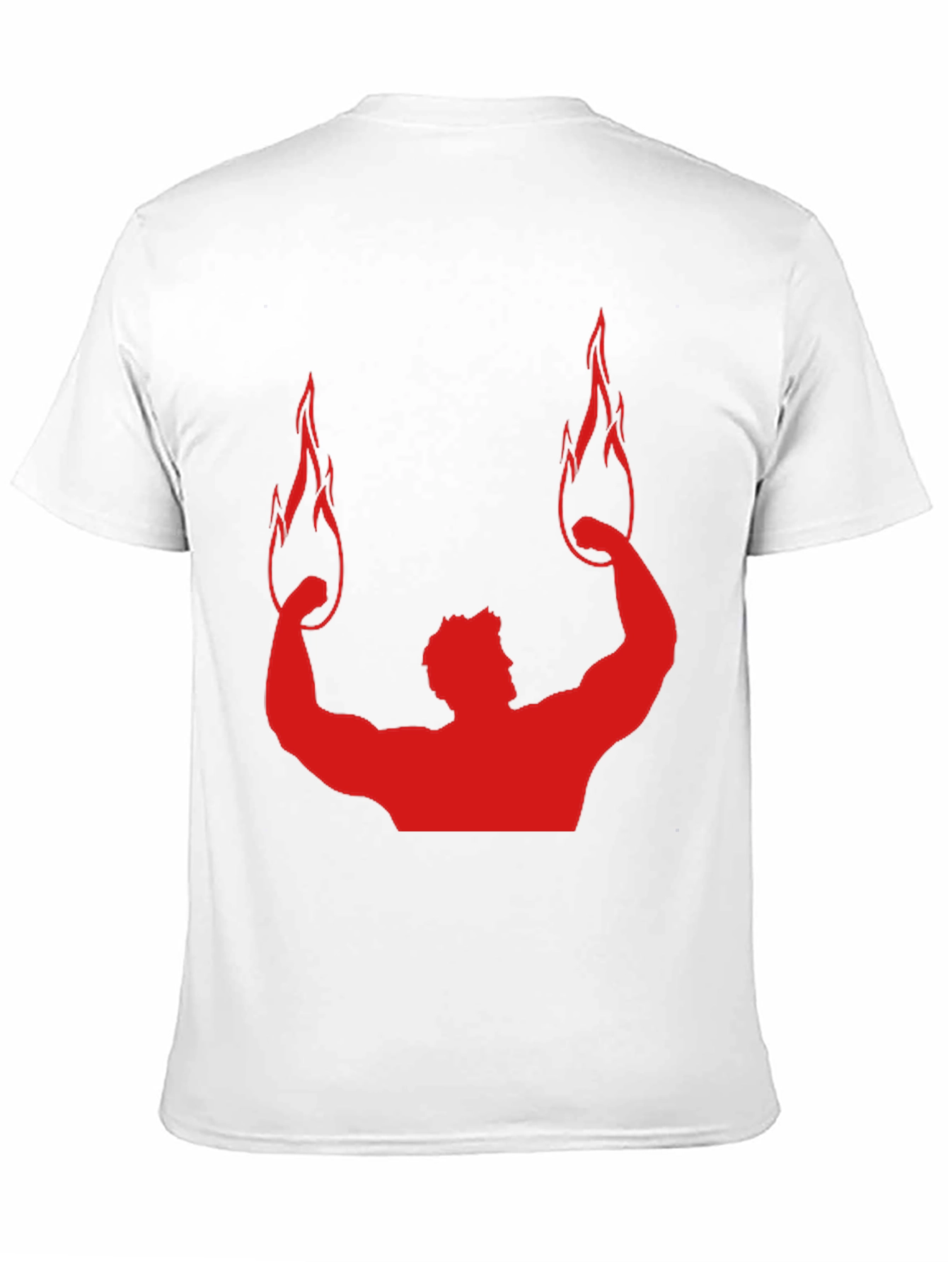 Red Flame Bodybuilding Graphic Black Tee