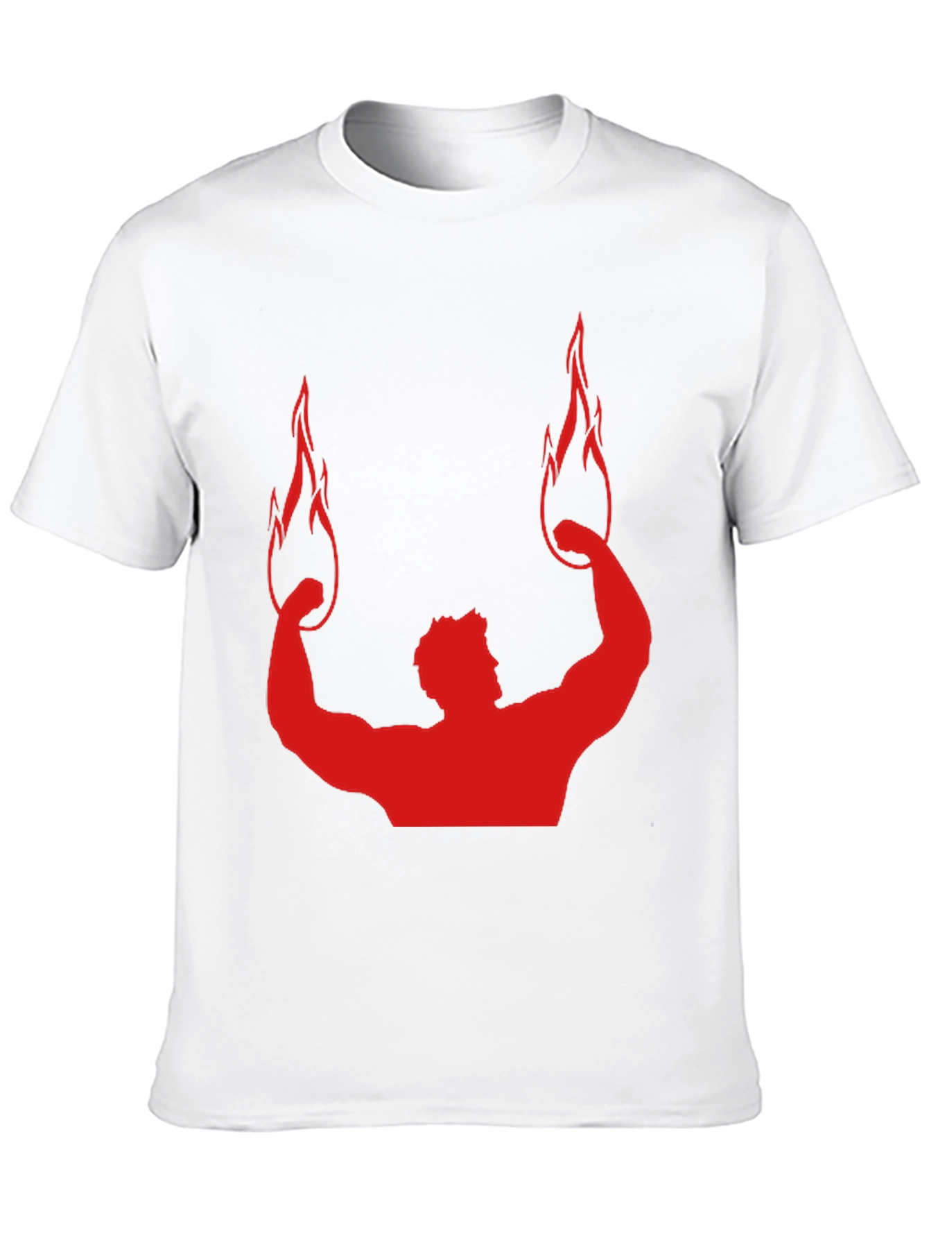 Red Flame Bodybuilding Graphic Black Tee
