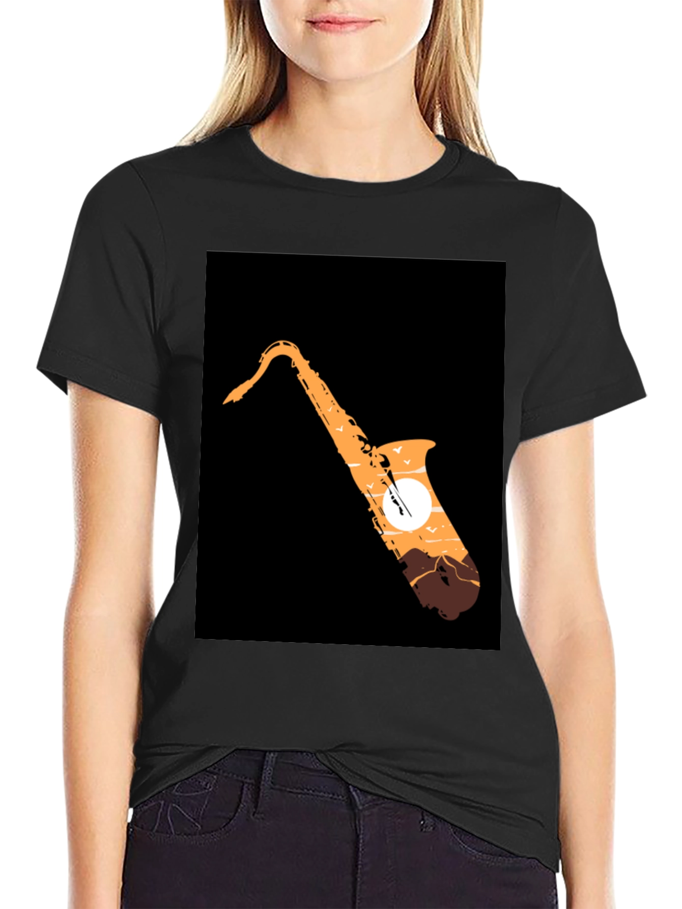 Saxophone Sunset Graphic Tee - Cool Musician T-Shirt
