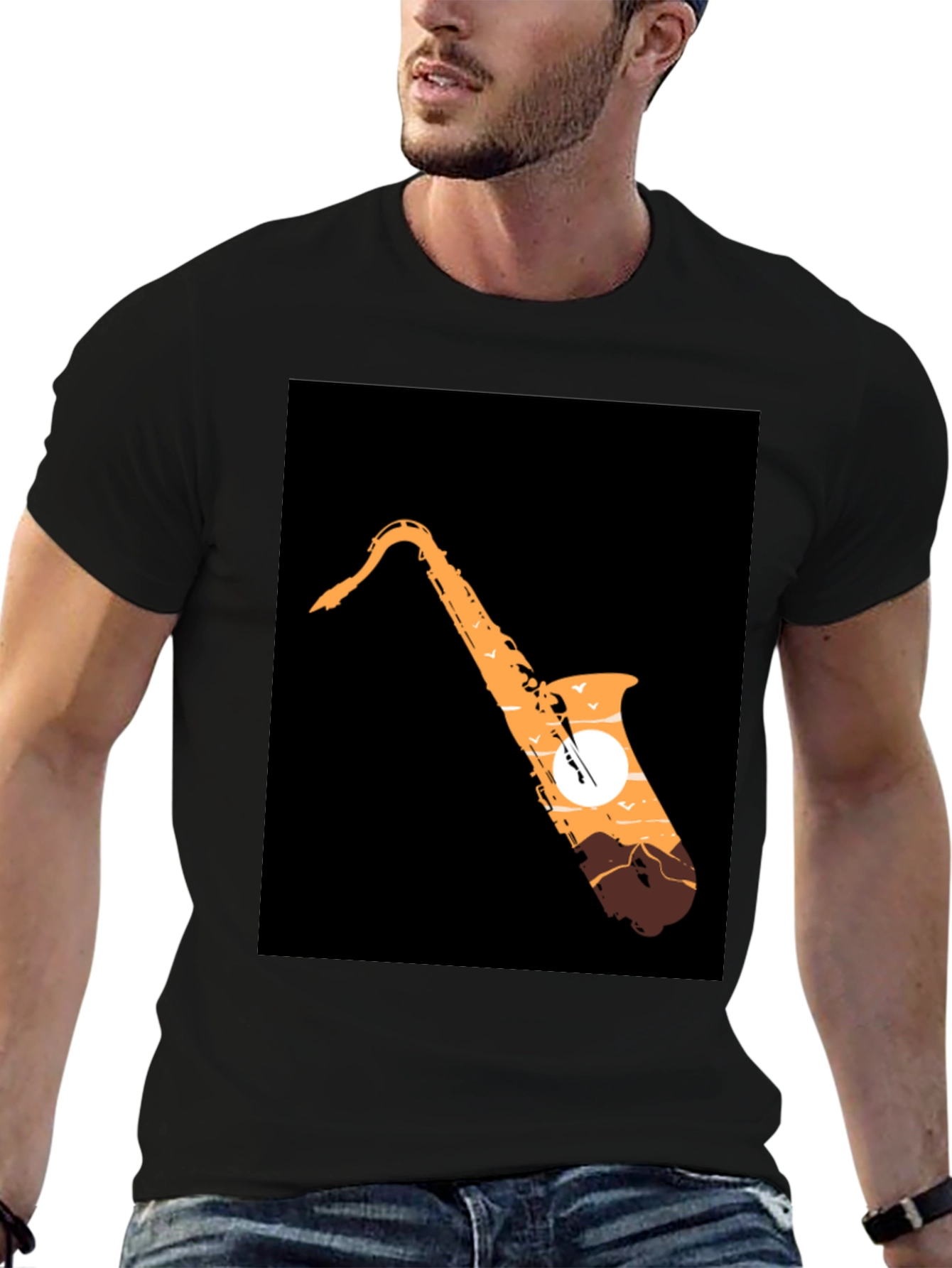 Saxophone Sunset Graphic Tee - Cool Musician T-Shirt