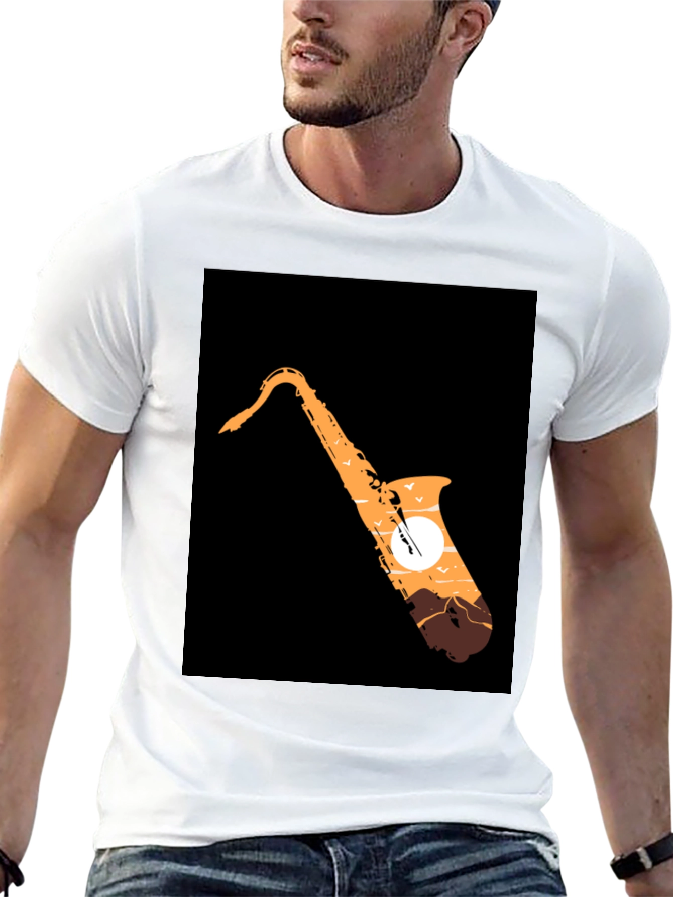 Saxophone Sunset Graphic Tee - Cool Musician T-Shirt