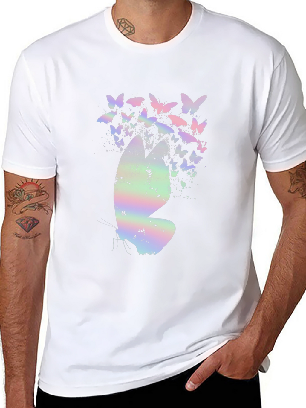 Butterfly Graphic T-Shirt - Black Cotton Tee