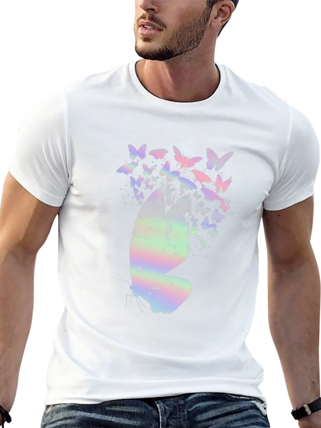 Butterfly Graphic T-Shirt - Black Cotton Tee