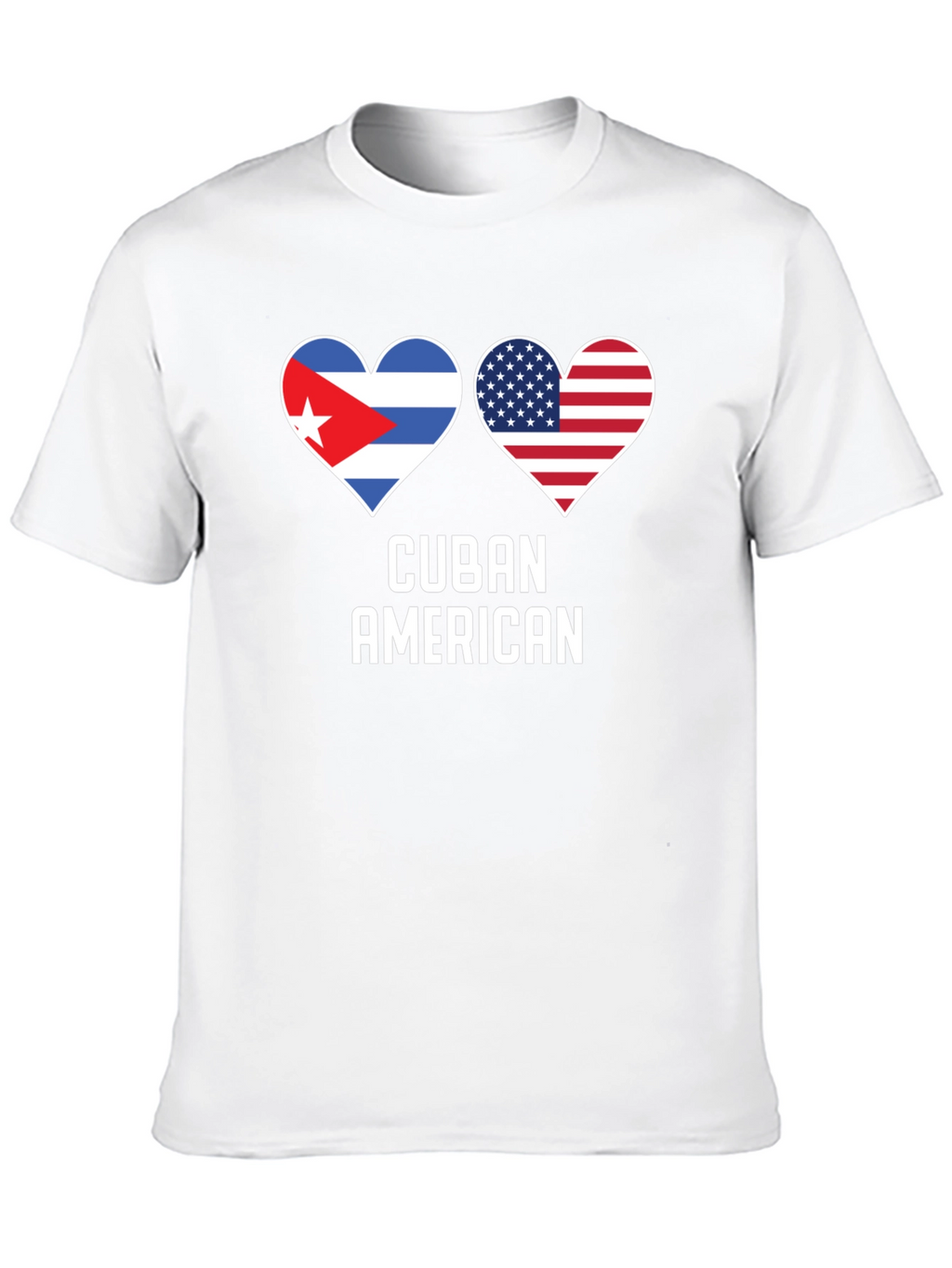 Cuban American Flag Heart T-Shirt