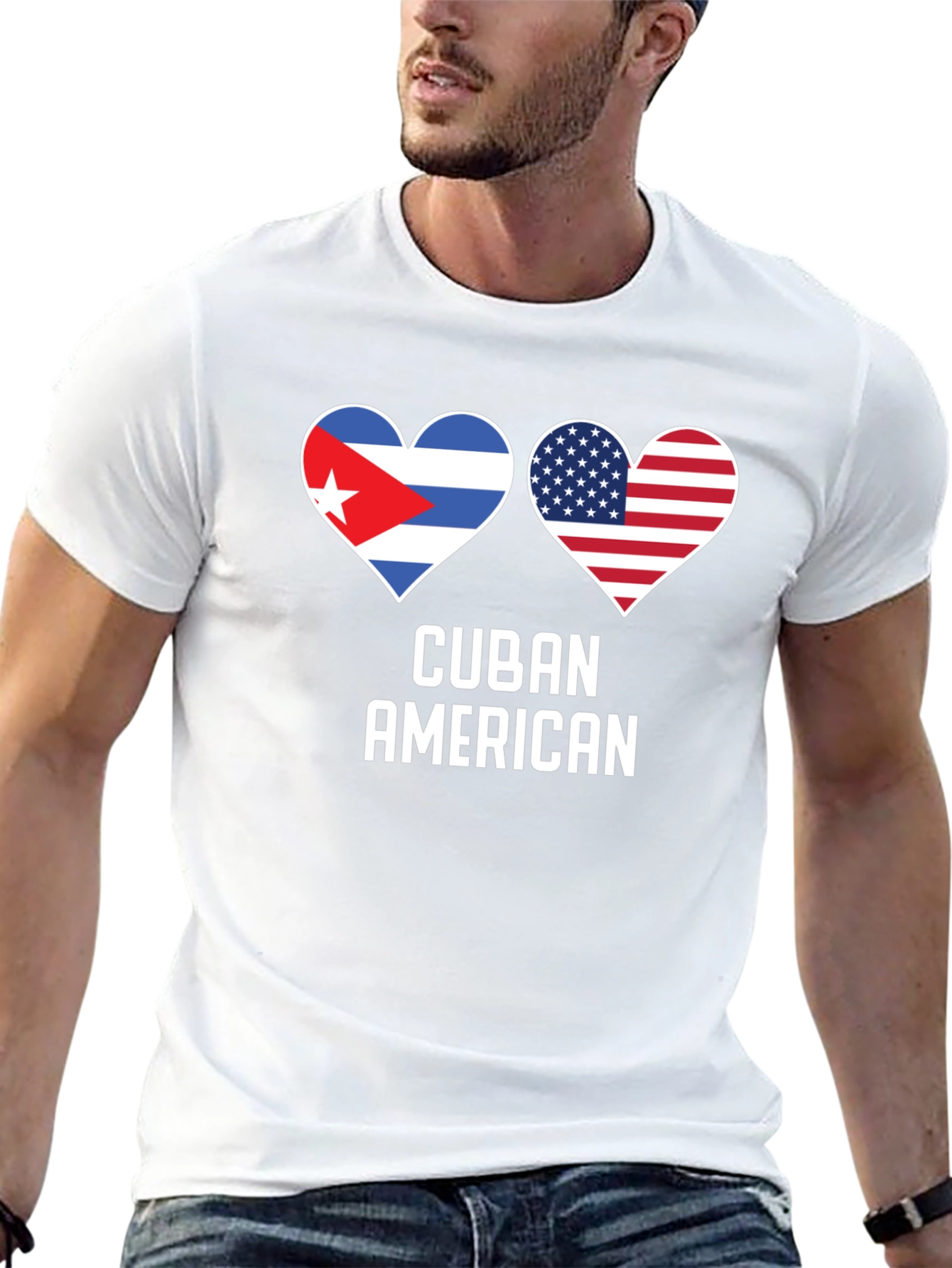 Cuban American Flag Heart T-Shirt