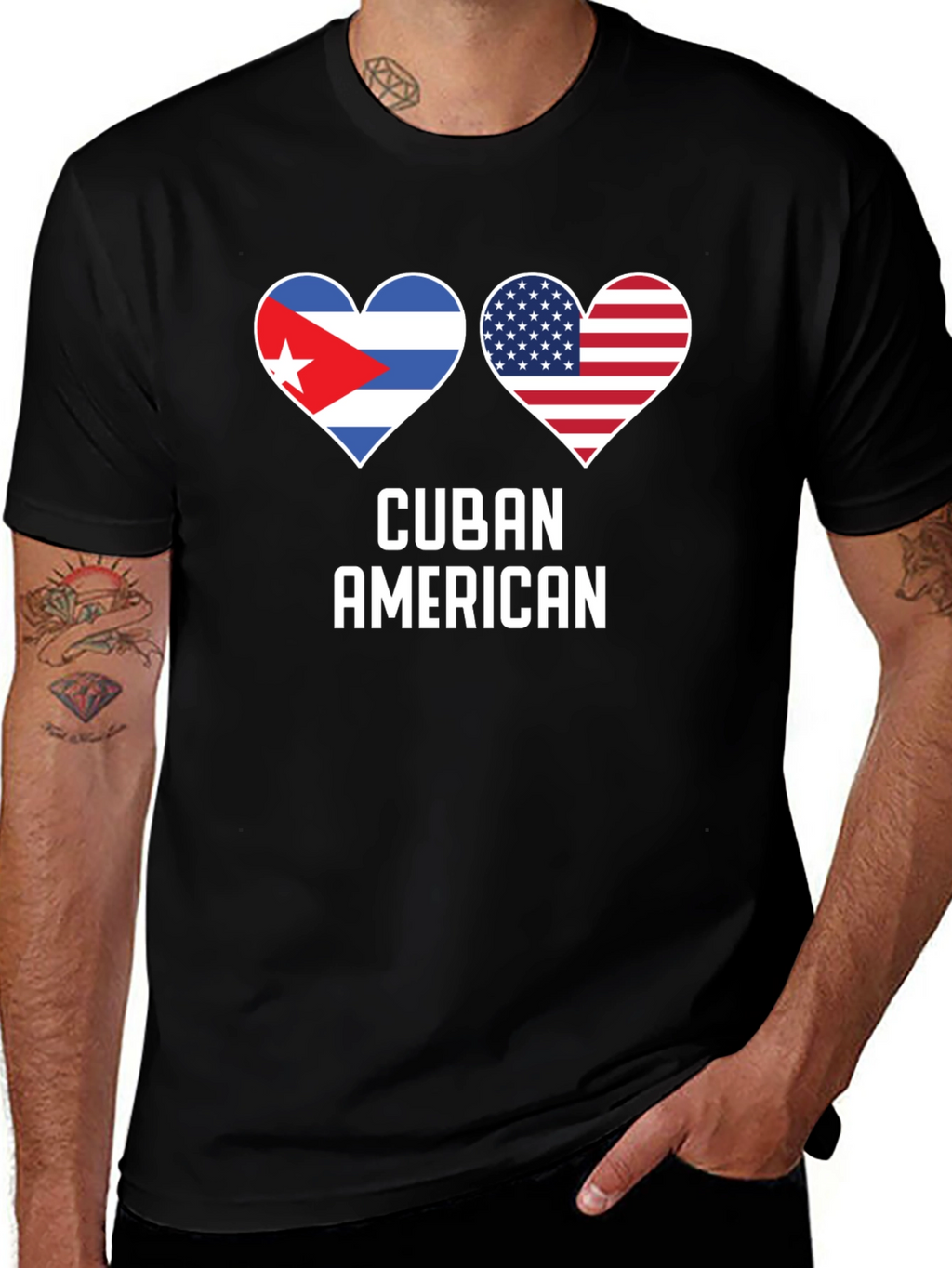 Cuban American Flag Heart T-Shirt