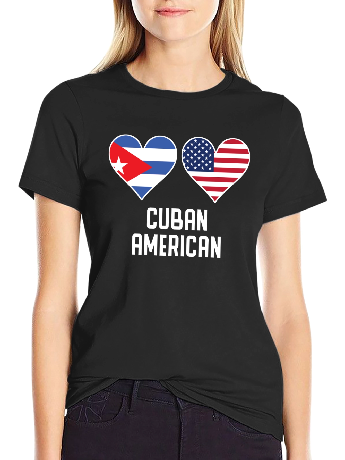 Cuban American Flag Heart T-Shirt