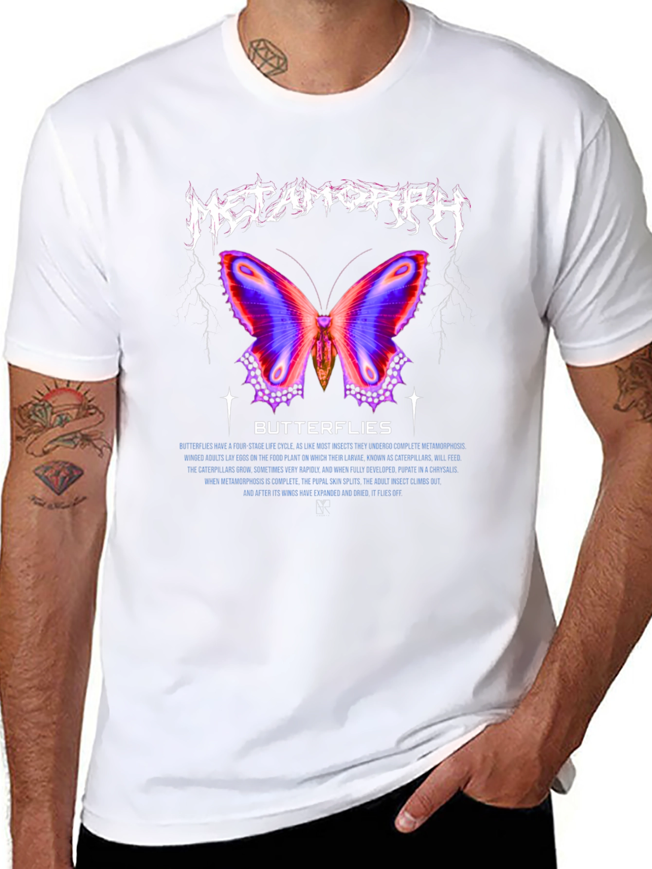 Metamorph Butterfly Graphic Tee - Black Cotton Blend