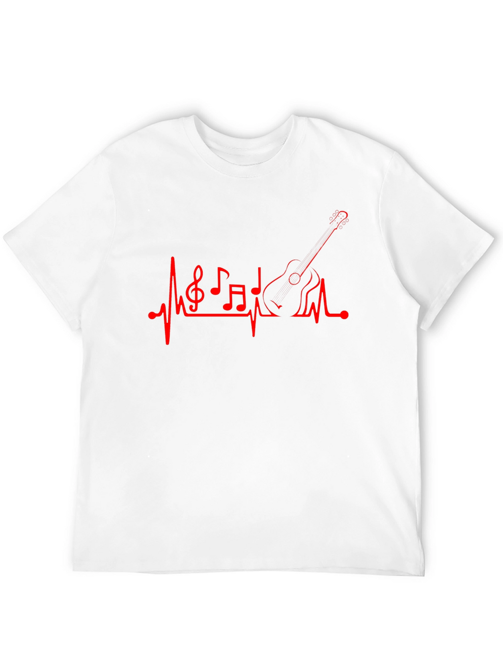 Musical Heartbeat Guitar Graphic T-Shirt