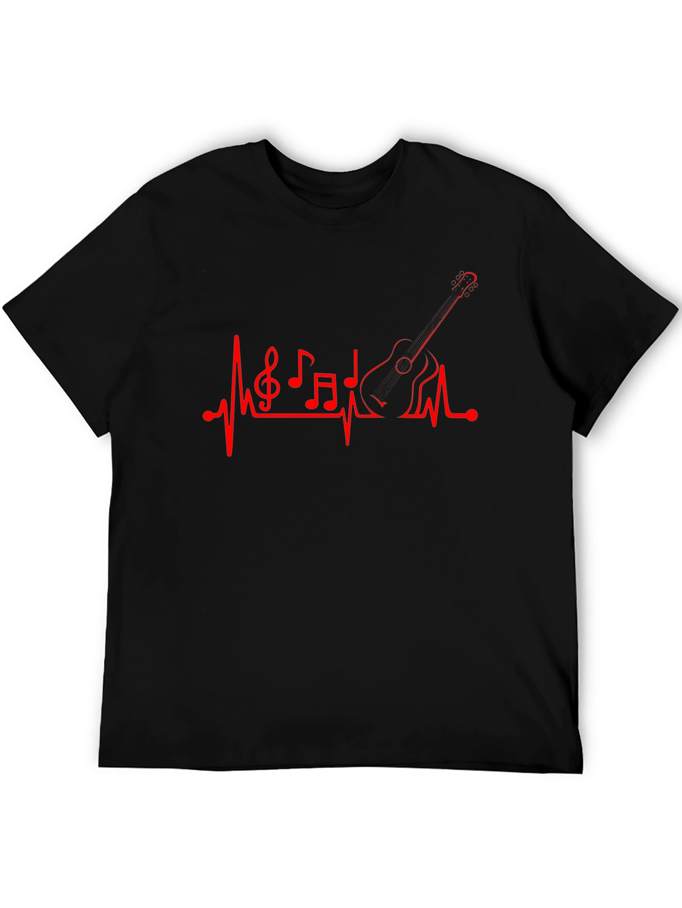 Musical Heartbeat Guitar Graphic T-Shirt