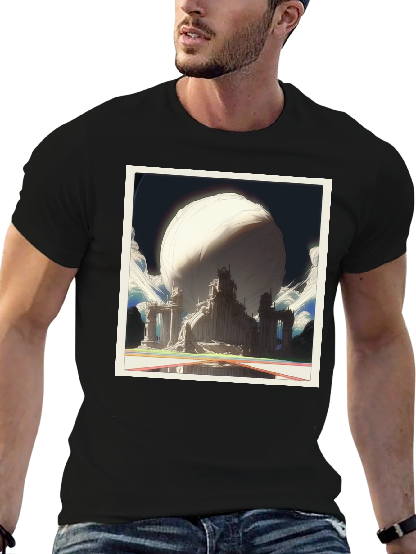 Abstract Sci-Fi Cityscape Graphic Tee