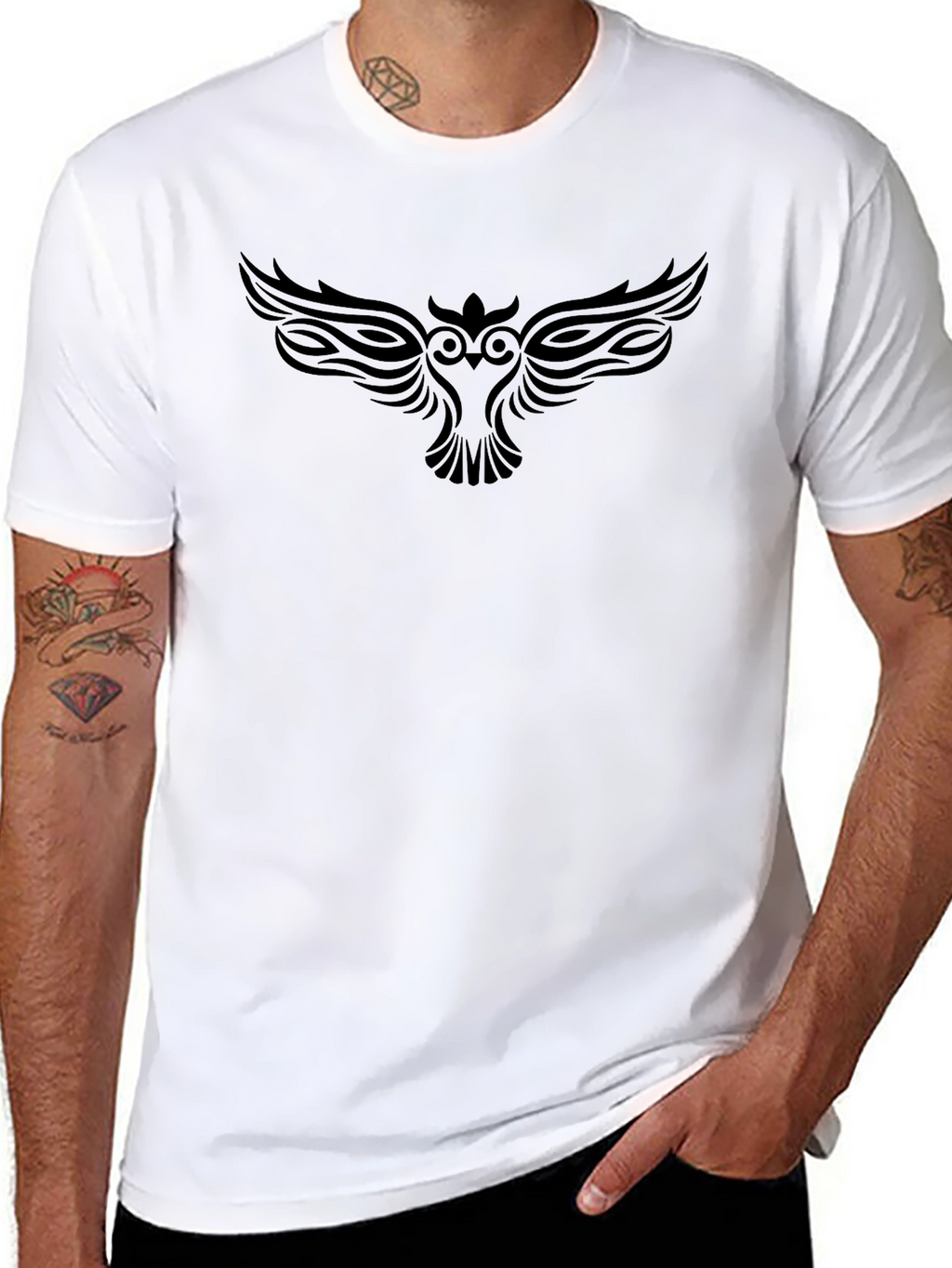 Mens Black Owl Graphic Tee - Stylish & Unique!