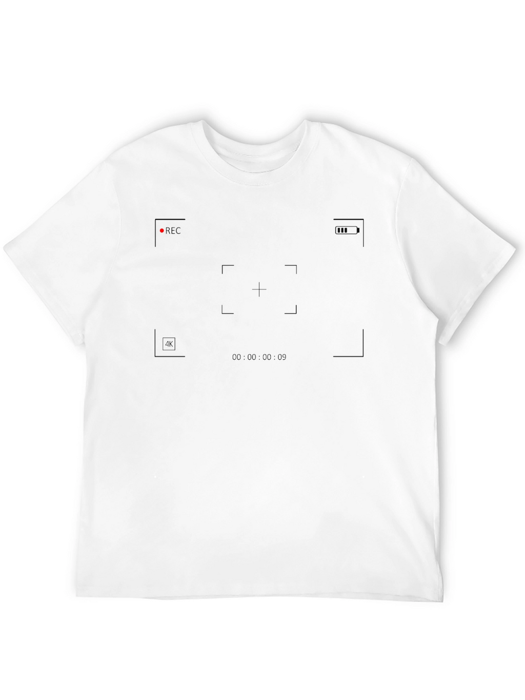 Black 4K Recording Mode Graphic T-Shirt