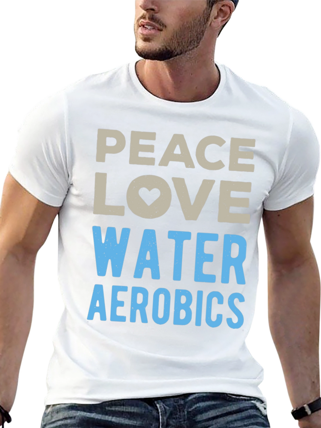 Peace Love Water Aerobics Graphic T-Shirt