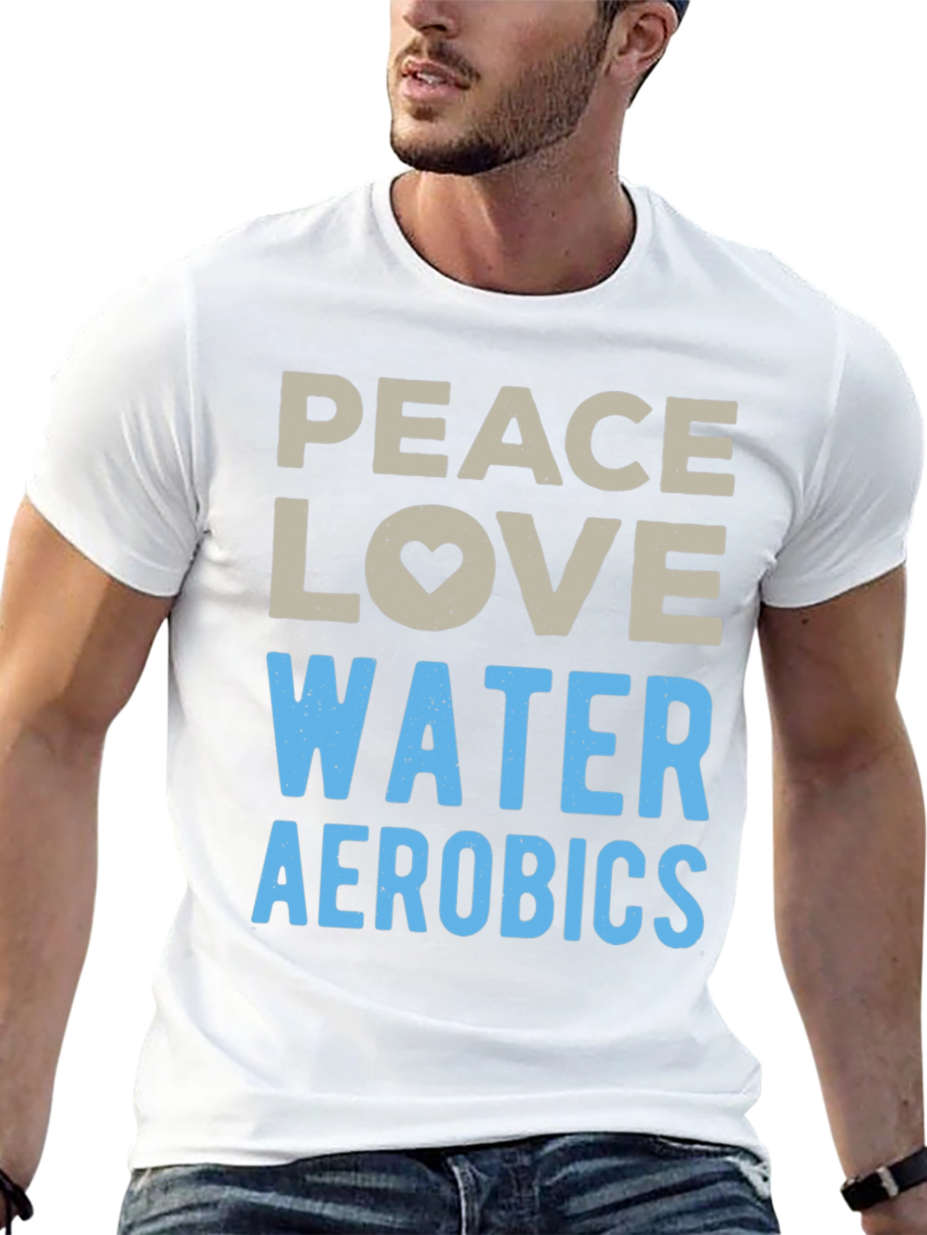 Peace Love Water Aerobics Graphic T-Shirt