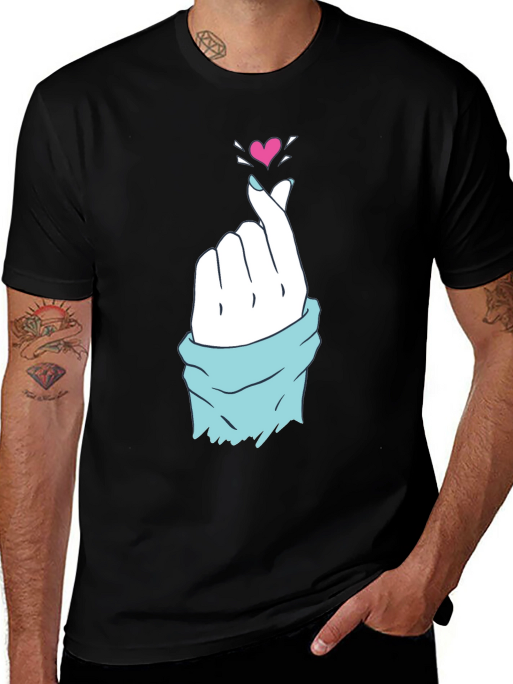 Finger Heart T-Shirt - Korean Love Sign