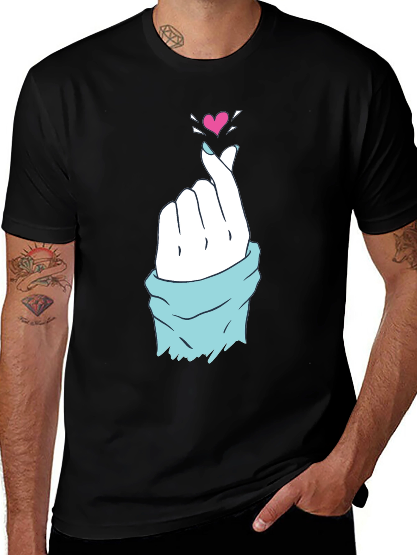 Finger Heart T-Shirt - Korean Love Sign