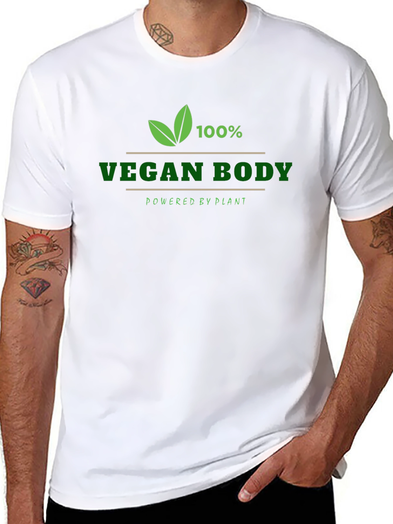 Vegan Body T-Shirt - Powered by Plants - Black