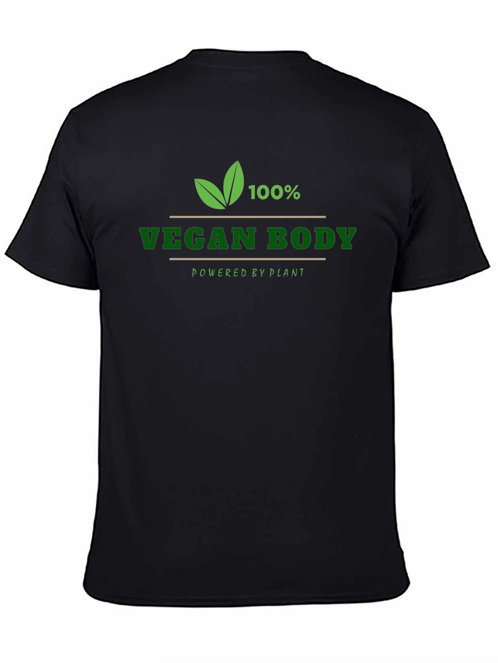 Vegan Body T-Shirt - Powered by Plants - Black