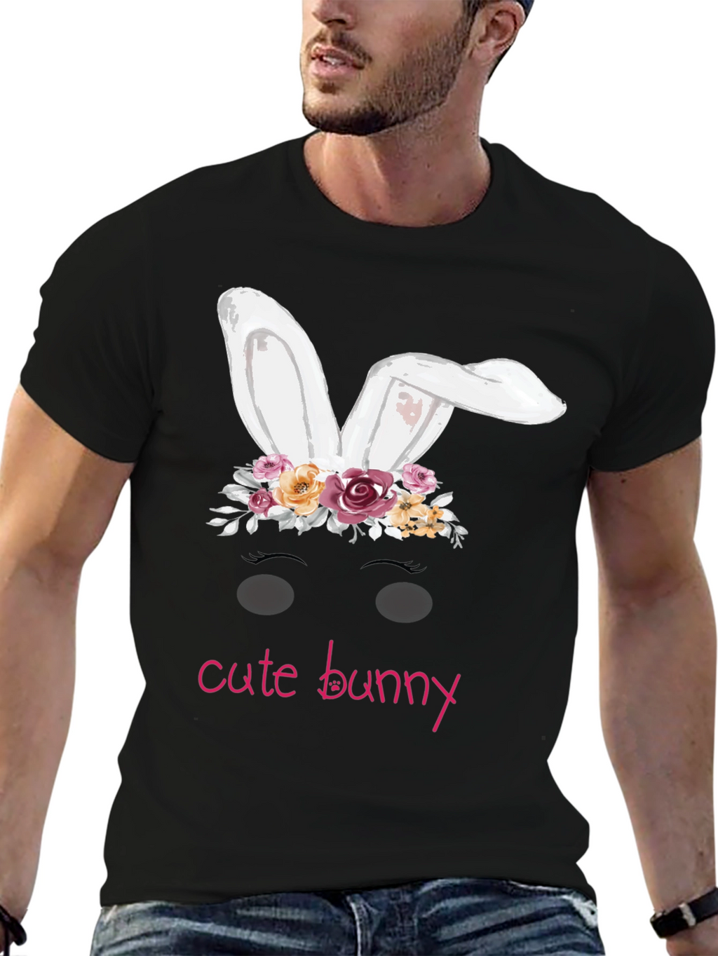 Cute Bunny Graphic Tee - Easter T-Shirt